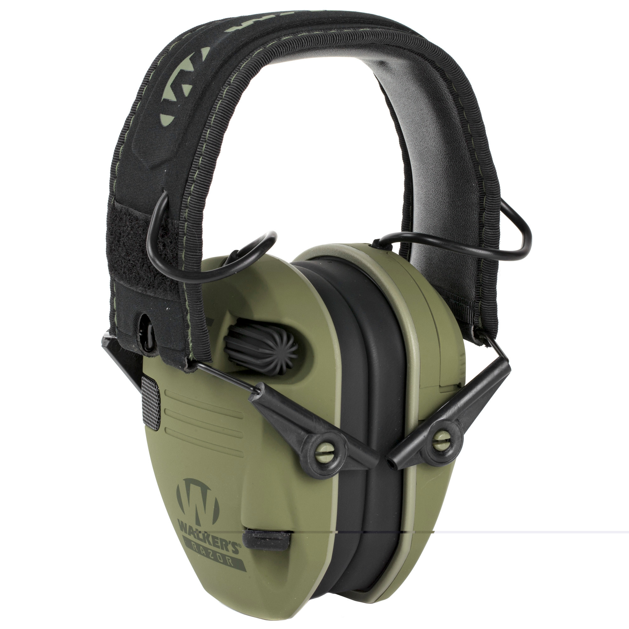 Walker's GWPRSEMPAT Razor Slim Electronic Patriot Muff Polymer 23 dB Over the Head OD Green/Black Adult