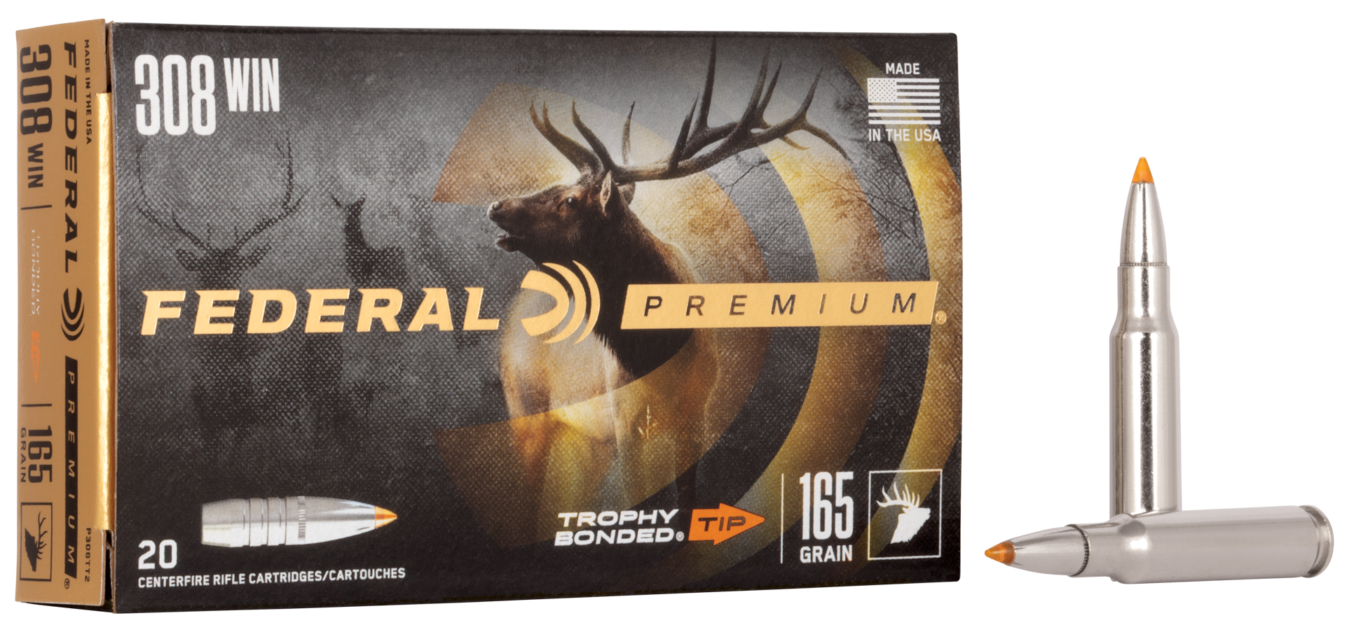 Federal Premium Ammunition 308 Winchester 165 Grain Trophy Bonded Tip 20RD