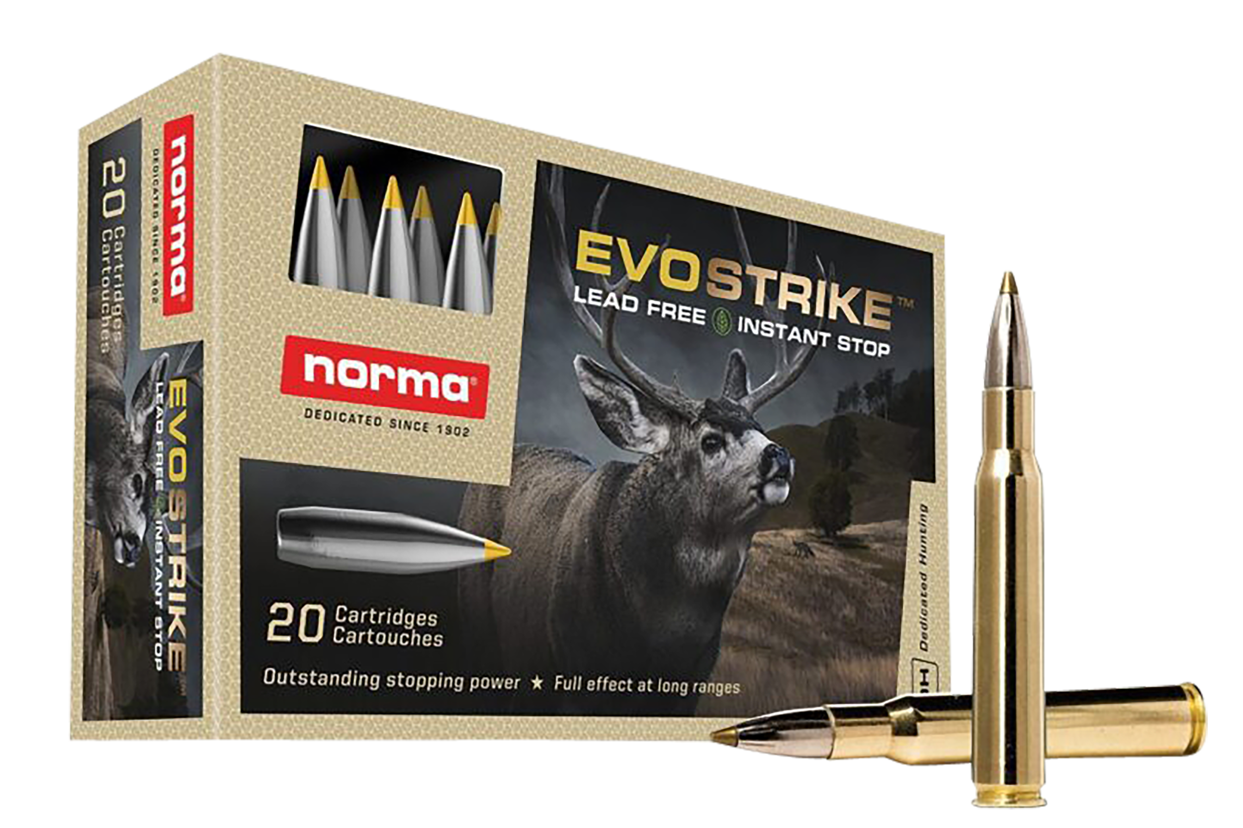 Norma EVOStrike Ammunition 30-06 Springfield 139 Grain Polymer Tip Lead Free 20RD