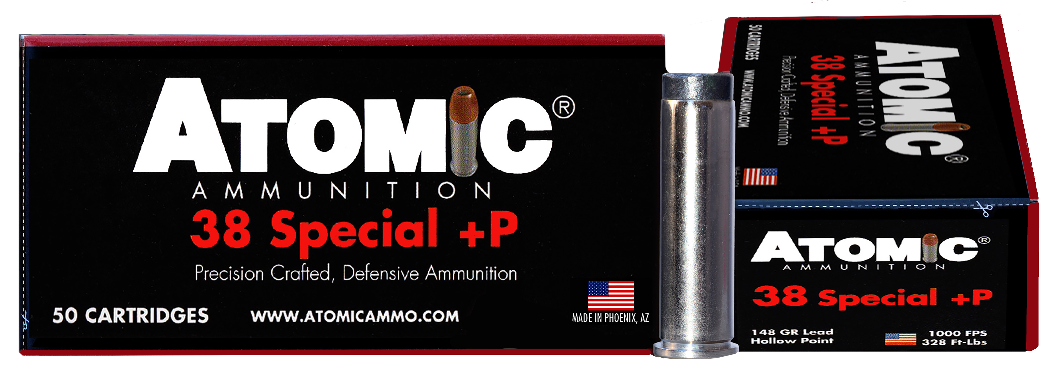 Atomic Ammunition 38 Special +P 148 Grain Lead Hollow Point Box of 50
