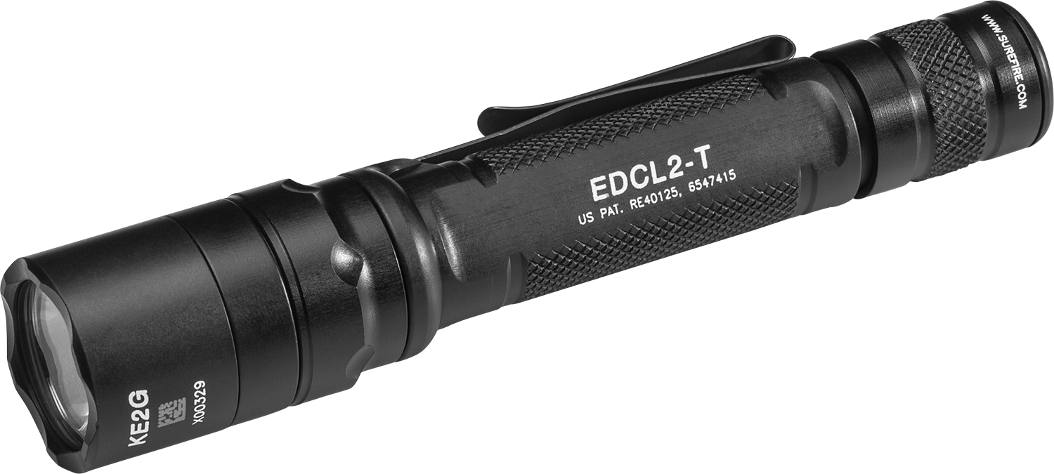 Surefire Everyday Carry Light 2 Flashlight LED with 2 CR123A Batteries Aluminum Black