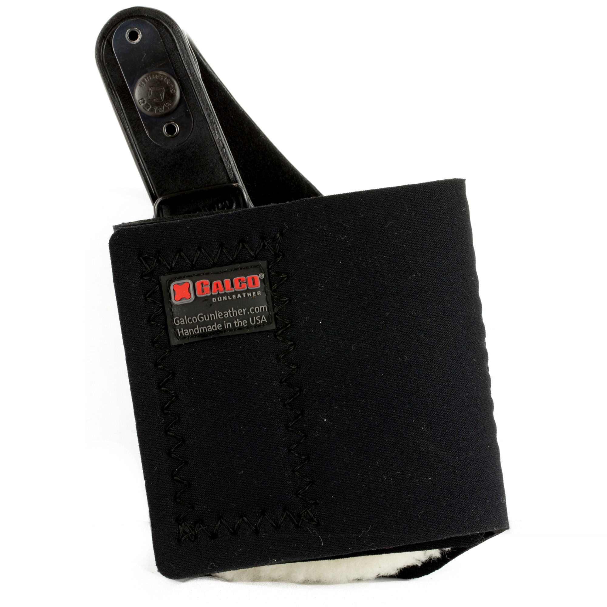 Galco AG286B Ankle GloveSize Fits Ankles up to 13" Black Leather Hook & Loop Compatible w/Glock 26/27 Gen3-5/Glock 33Right Hand