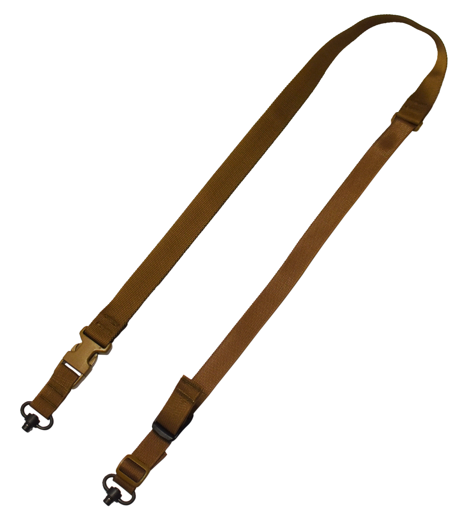 Tacshield T6040CY Tactical Sling made of Coyote Webbing with Two-Point, Fast Adjust Design & QD Swivels for Rifle/Shotgun