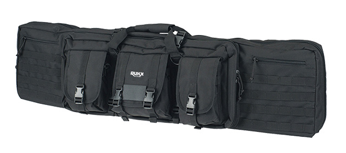 Rukx Gear ATICT36DGB Tactical Double Gun 36" Water Resistant Black 600D Polyester with Non-Rust Zippers Holds up to 2 Rifles