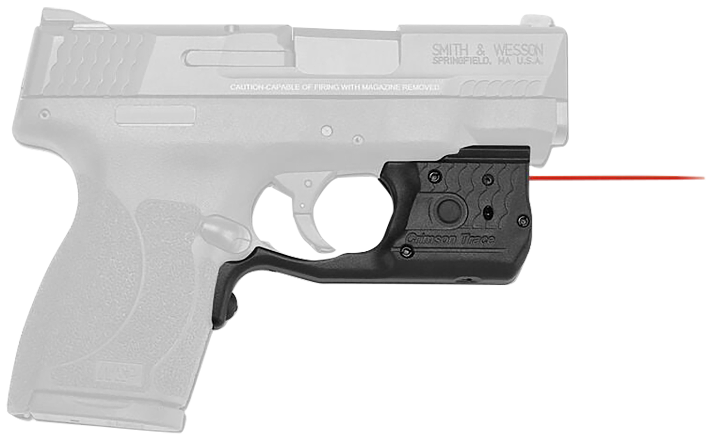Crimson Trace LL808 Laserguard Pro5mW Red Laser 633nM Wavelength & 50 ft Range with 150 White LED Light Black Finish for 45 ACP S&W M&P Shield