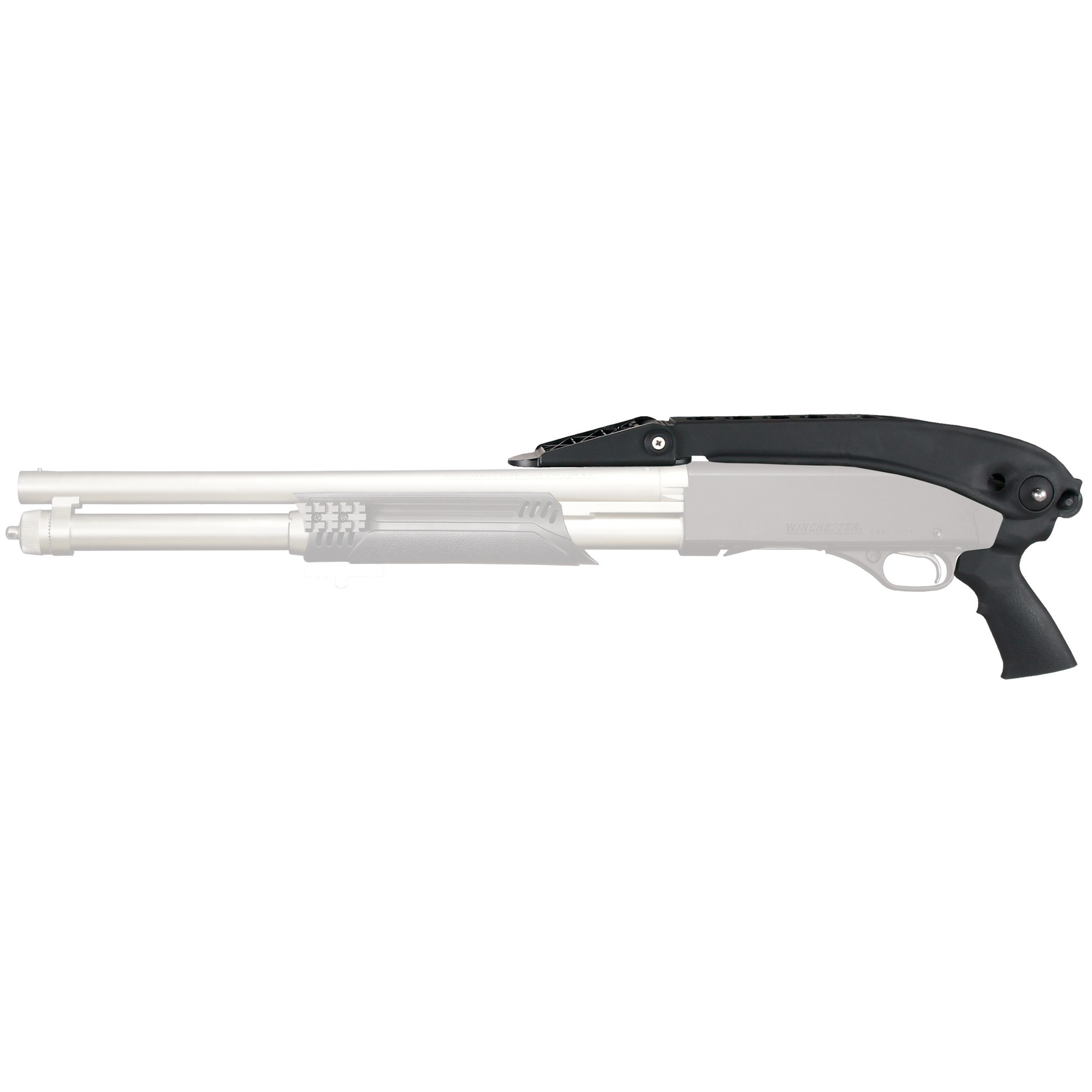 Advanced Technology Tactical Top Folding Stock with Pistol Grip Remington 870, Mossberg 500, 590, 835, Winchester 1200, 1300 12 Gauge Polymer Black