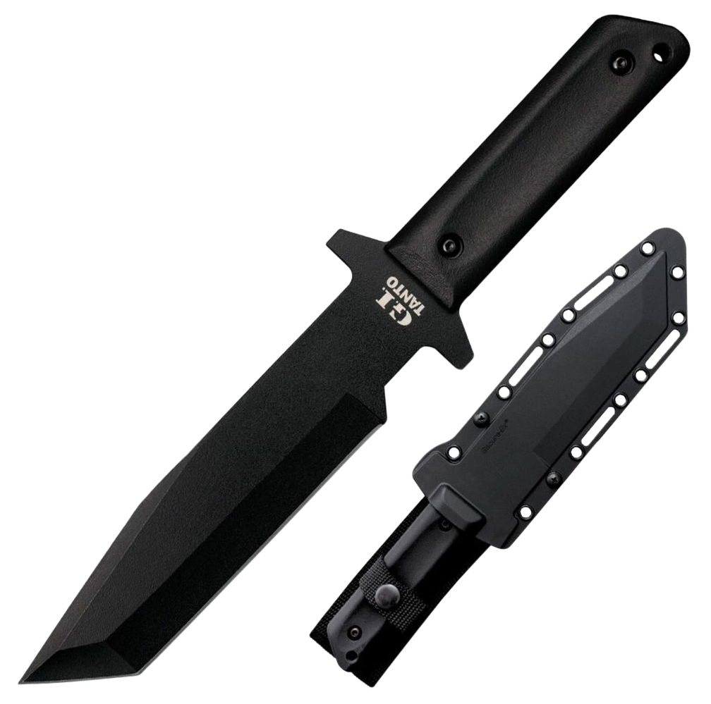 Cold Steel CS80PGTK G.I.7" Fixed Tanto Plain Black Rust Resistant Finish 1055 Carbon Steel Blade/Black Polypropylene Scales Handle Includes Sheath