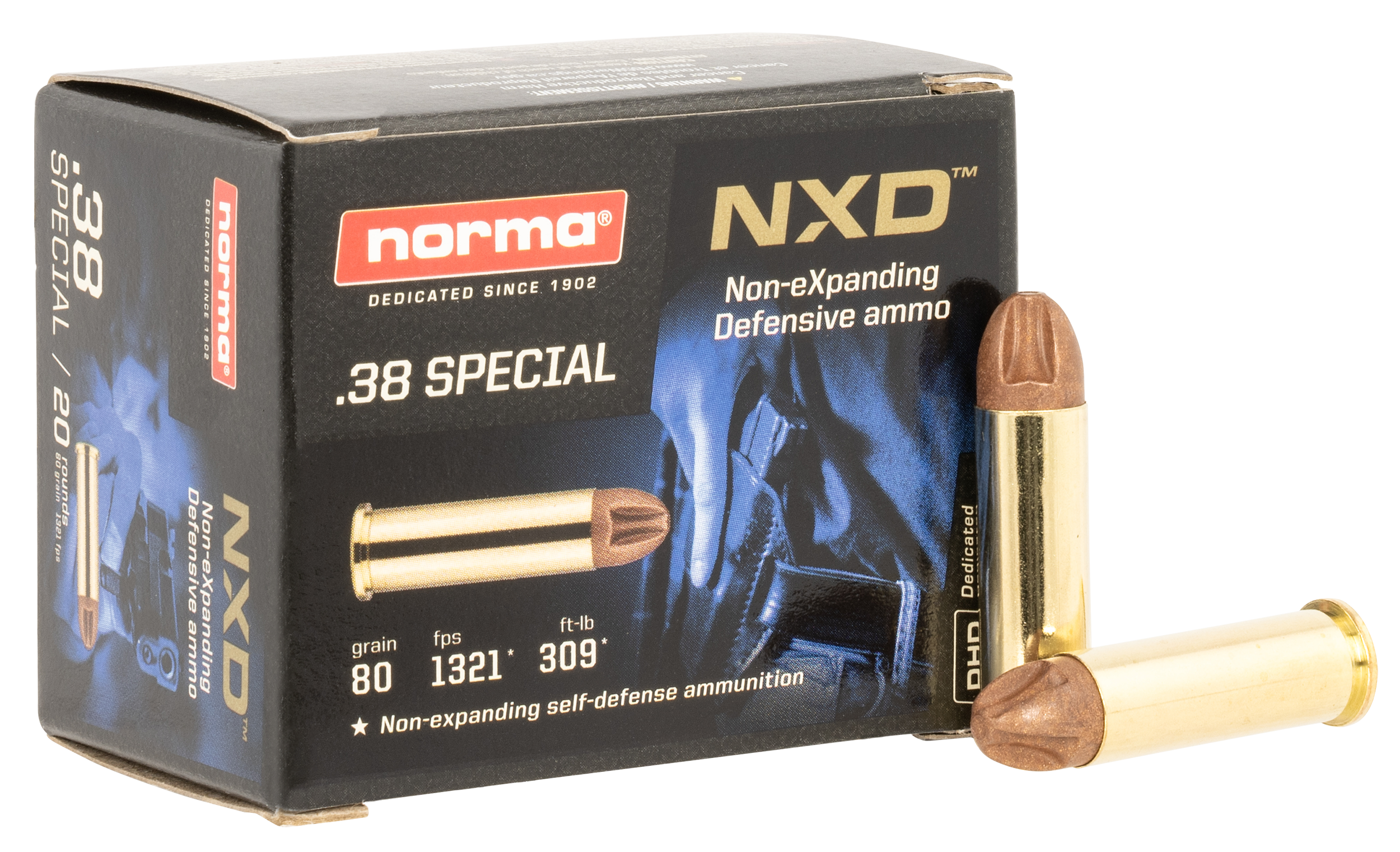 Norma Ammunition 611240020 Self Defense NXD 38 Special 38 gr NXD 20 Per Box/ 10 Cs