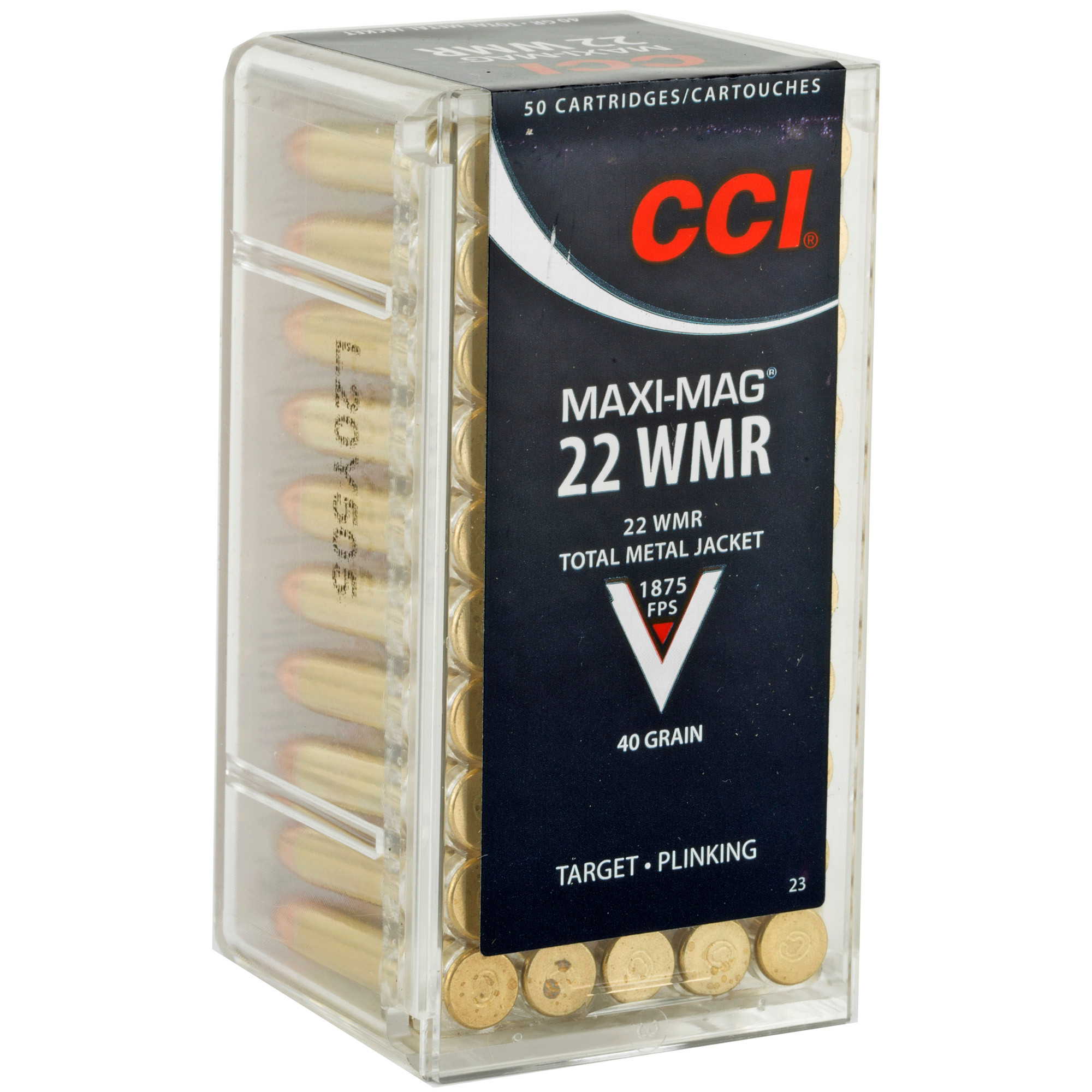 CCI 0023 Maxi-Mag Rimfire 22 WMR 40 gr Total Metal Jacket (TMJ) 50rd Bx
