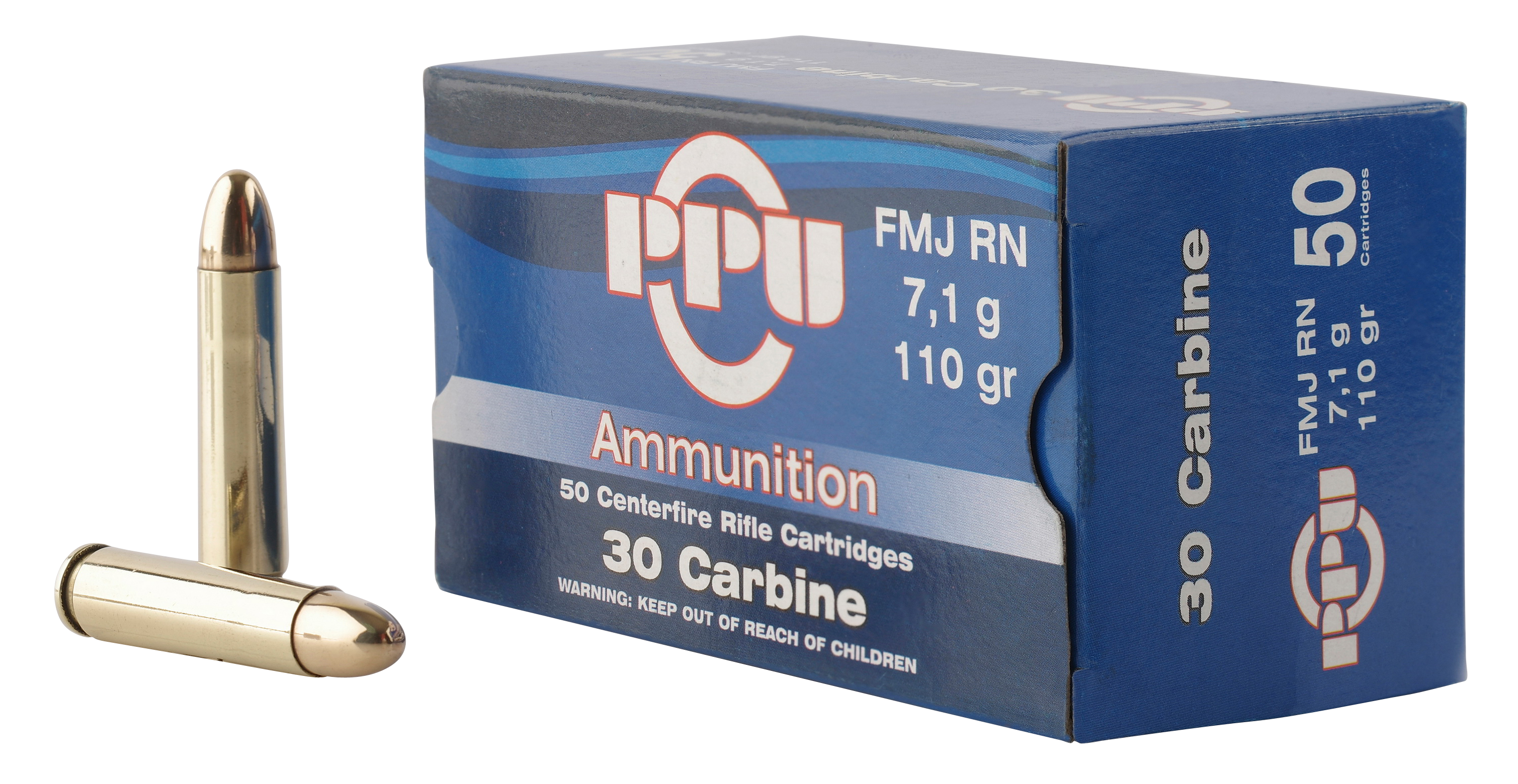 Prvi Partizan Ammunition 30 Carbine 110 Grain Full Metal Jacket Box of 50