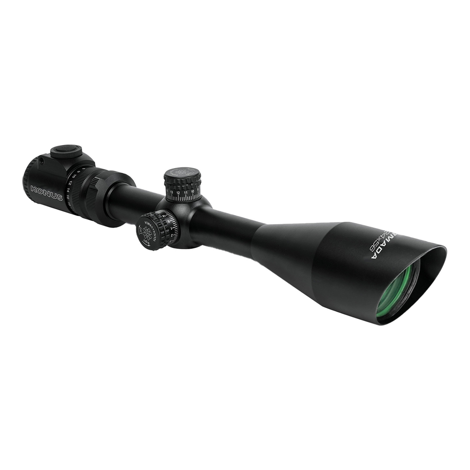 Konus 7166 Armada Rifle Scope Black 6-24x56mm Dual Illuminated Red/Blue Engraved Fine Crosshair Reticle