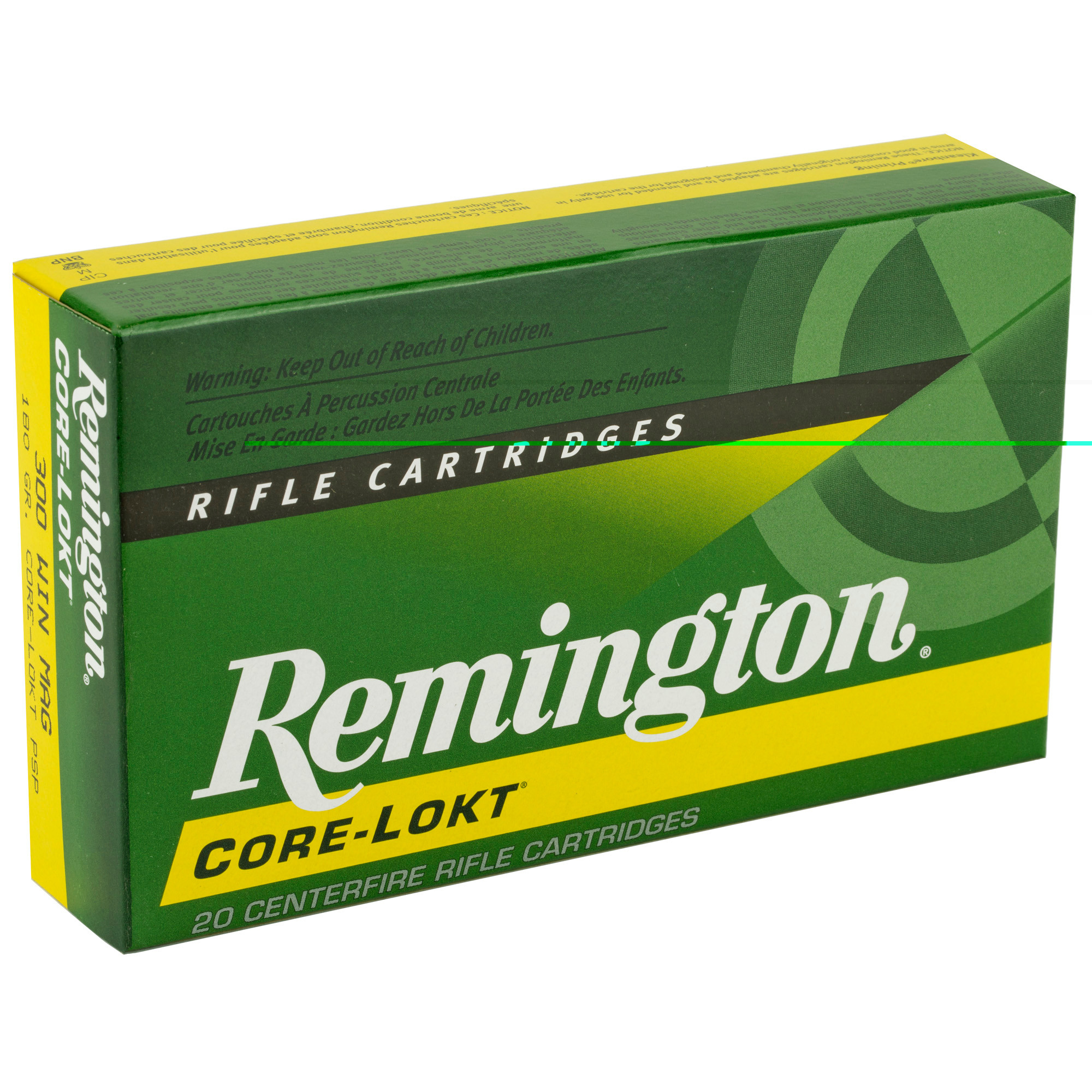 Remington Core-Lokt Ammunition 300 Winchester Magnum 180 Grain Core-Lokt Pointed Soft Point 20RD
