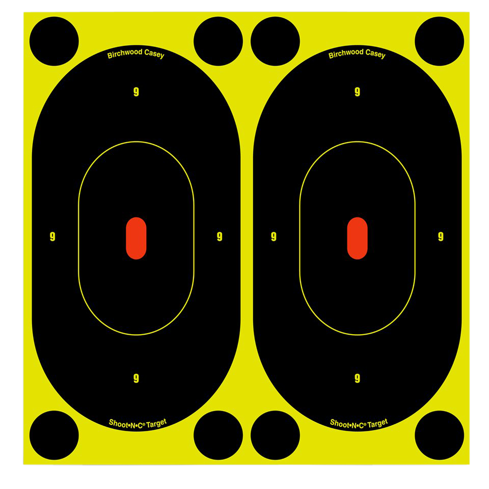 Birchwood Casey 34750 Shoot-N-CSelf-Adhesive Paper Handgun Black/Yellow Silhouette Includes Pasters 60 Per Pkg