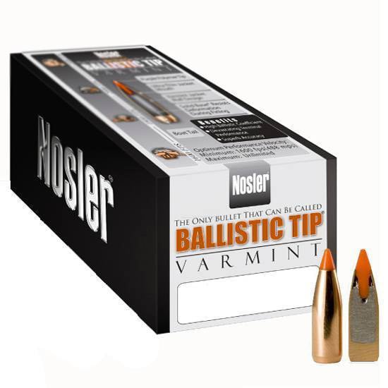 Nosler Ballistic Tip Varmint Bullets 22 Caliber (224 Diameter) 40 Grain Spitzer Boat Tail