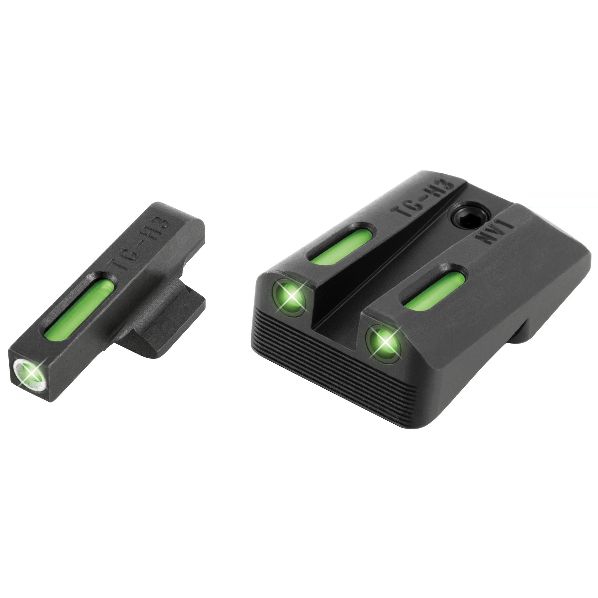 TruGlo TG13NV1A TFXBlack | Green Tritium & Fiber Optic White Outline Front Sight Green Tritium & Fiber Optic Rear Sight