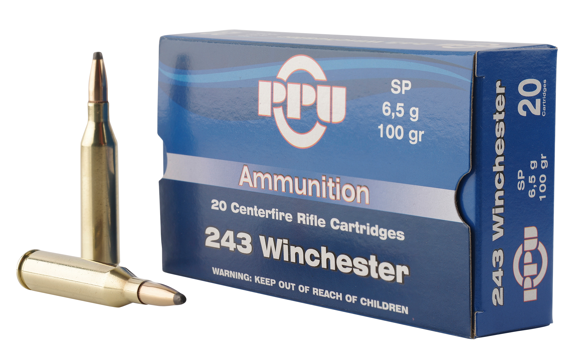 PPU PP2432 Standard Rifle Rifle 243 Win 100 gr Soft Point (SP) 20 Per Box/ 10 Cs