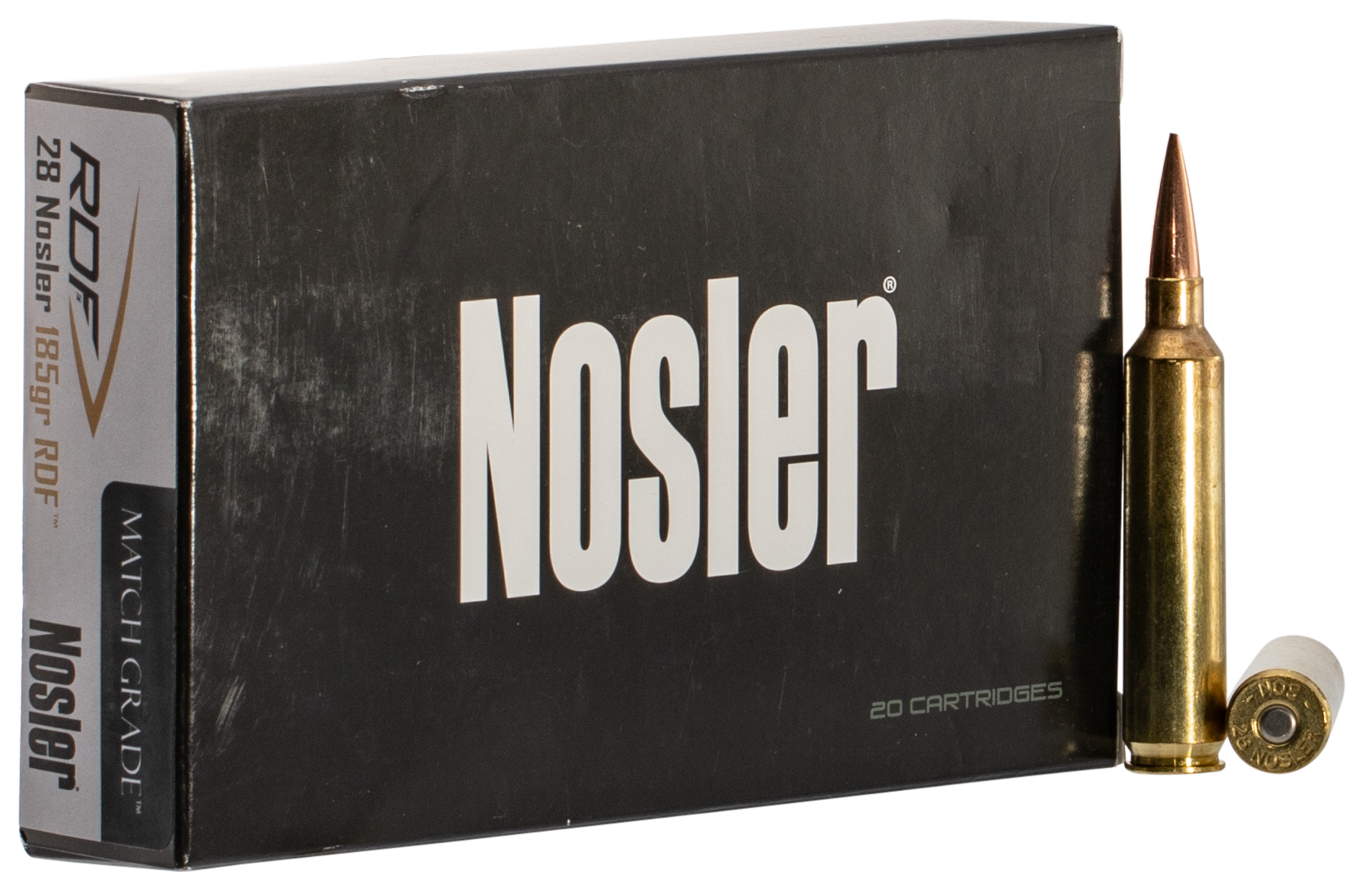 Nosler Match Grade Ammunition 28 Nosler 185 Grain RDF Hollow Point Boat Tail 20RD