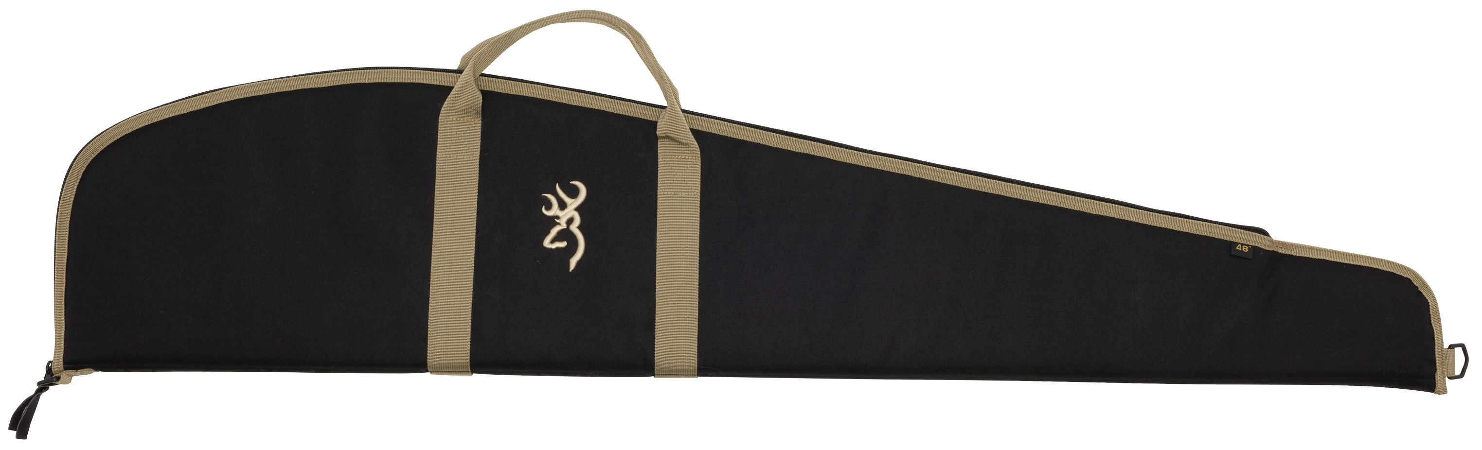 Browning 1410049244 Plainsman Rifle Case 44" Black with Tan Trim 600D Polyester with Webbed Handles, Foam Padding & Brushed Tricot Lining for Scoped Rifle