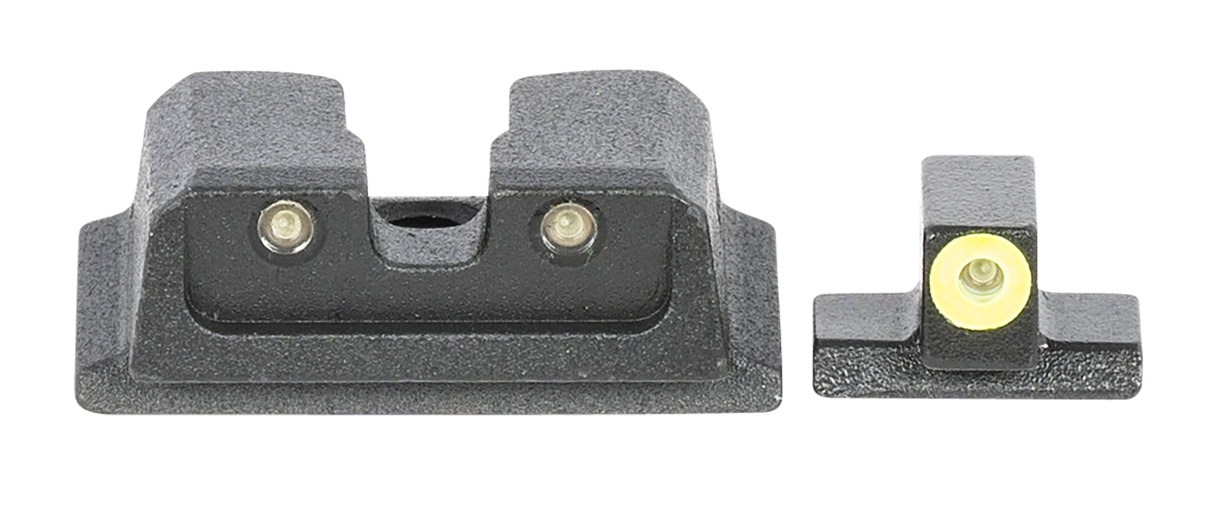 Meprolight USA 417663121 Hyper-BrightBlack | Green Tritium with Yellow Phosphorescent Outline Front Sight Green Tritium with Black Outline Rear Sight Set