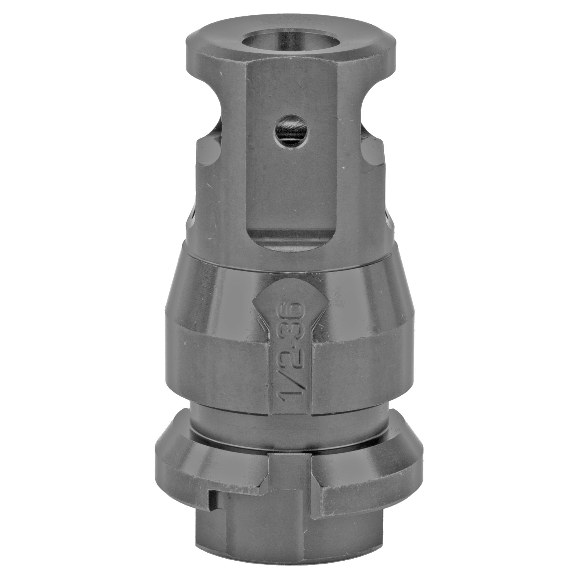 Dead Air Armament Key Mount, Muzzle Brake, Black, 1/2X36 Threads, .38 Bore DA110