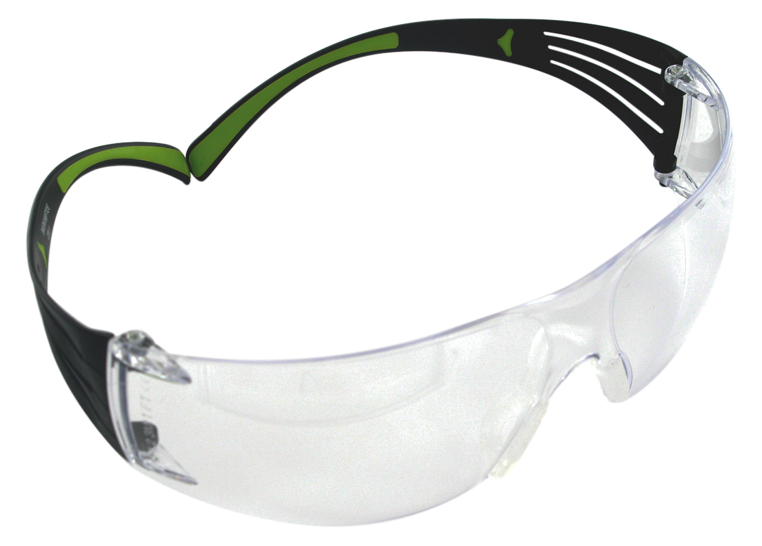 Peltor SF400PC8 Sport SecureFit 400 Adult Wraparound Clear Lens Polycarbonate Black Frame