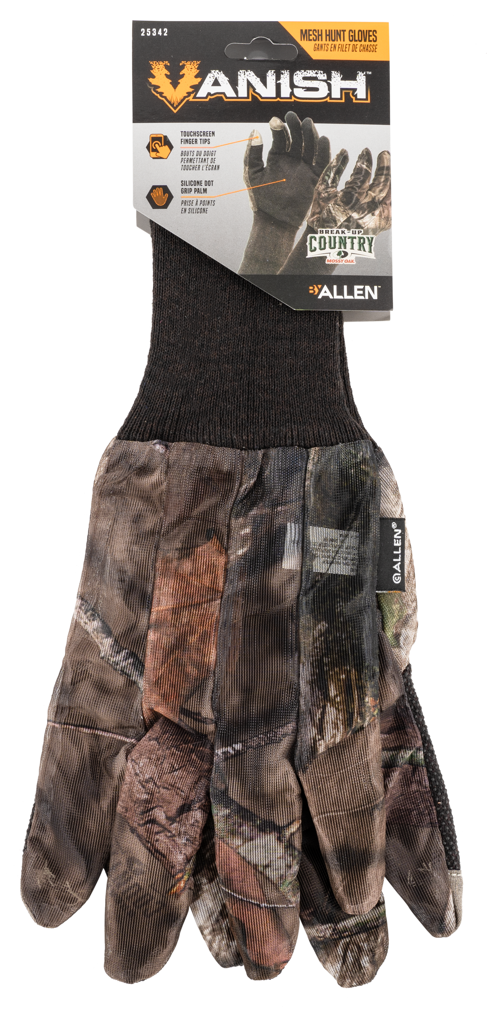 Vanish 25342 Hunting GlovesMossy Oak Break-Up Country Touchscreen Mesh OSFA