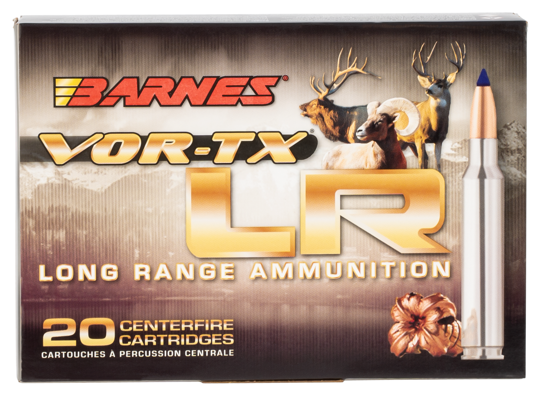 Barnes VOR-TX Long Range Ammunition 300 Remington Ultra Magnum 190 Grain LRX Polymer Tipped Boat Tail Lead-Free 20RD