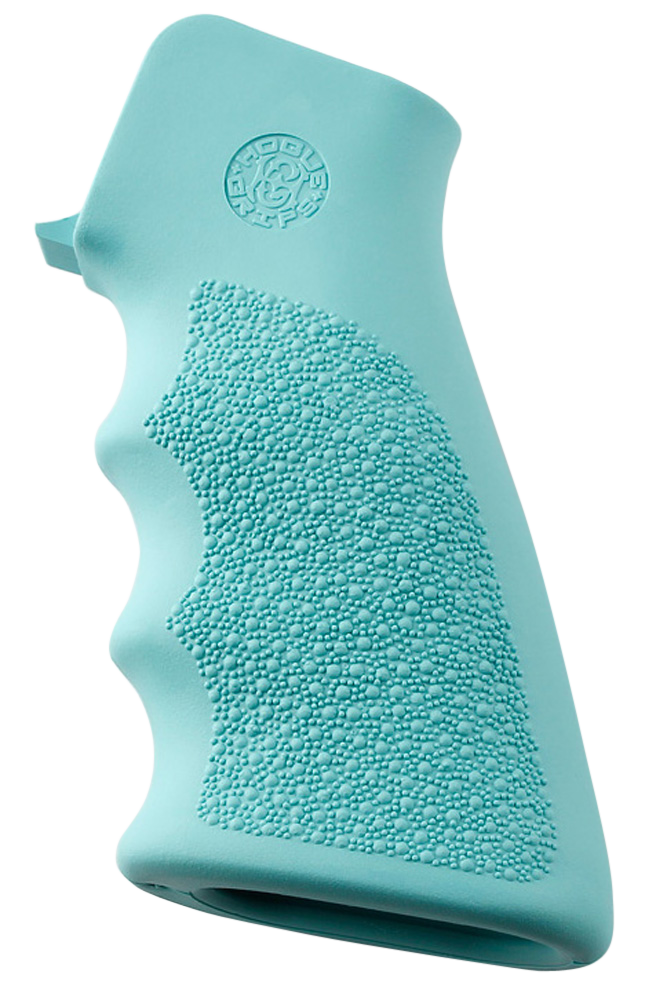 Hogue 15015 OverMolded Grip Cobblestone Aqua Blue Rubber with Finger Grooves for AR-15, M16