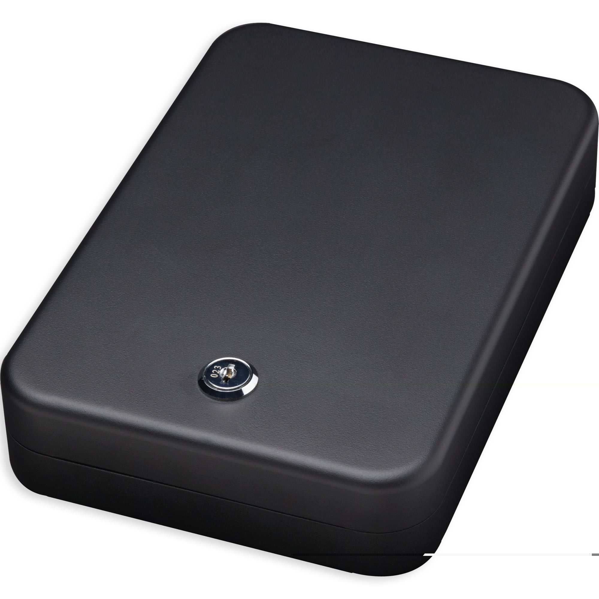 Bulldog Personal Pistol Safe with Key Lock & Security Cable Black