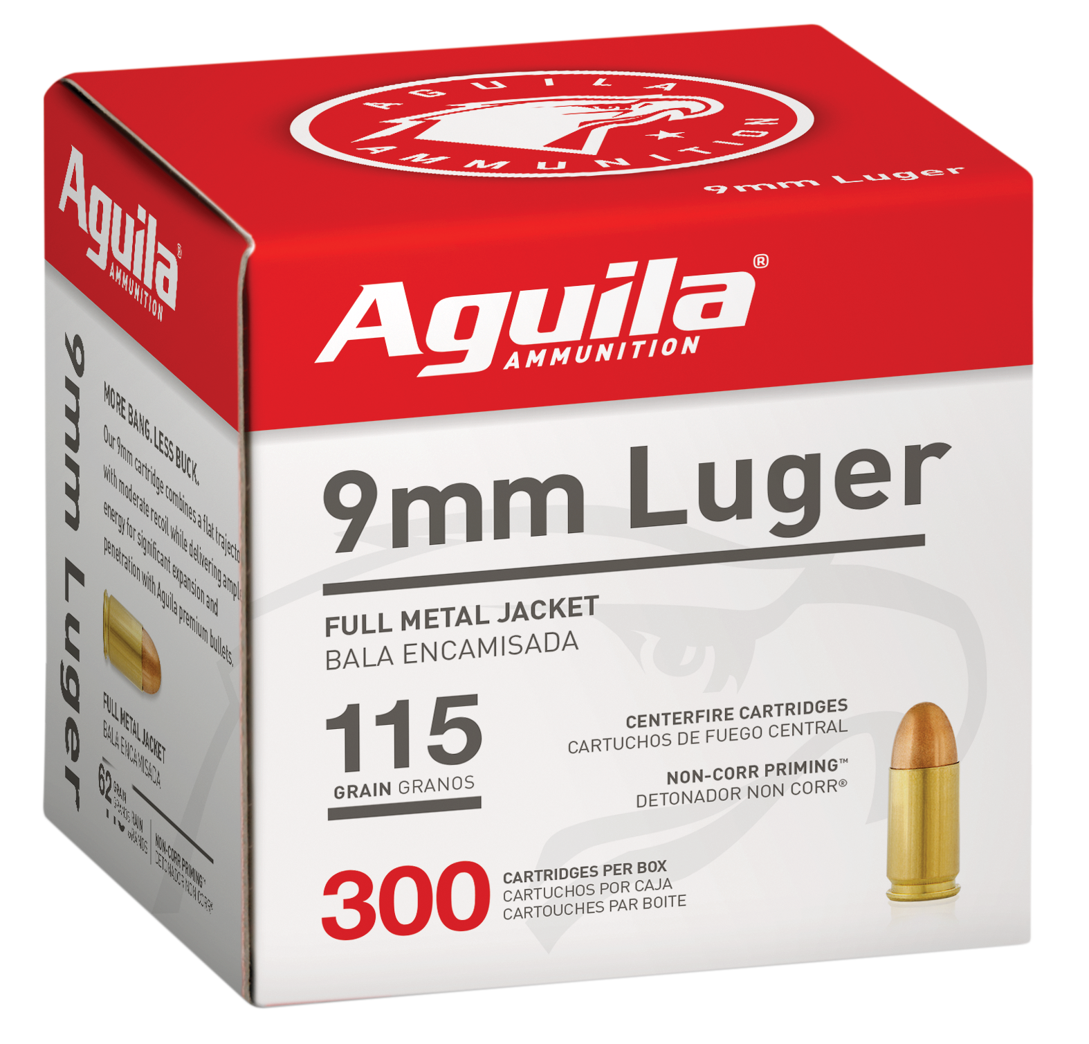 Aguila 1E097700 Target & Range Handgun 9mm Luger 115 gr FMJ300 Per Box/ 4 Cs