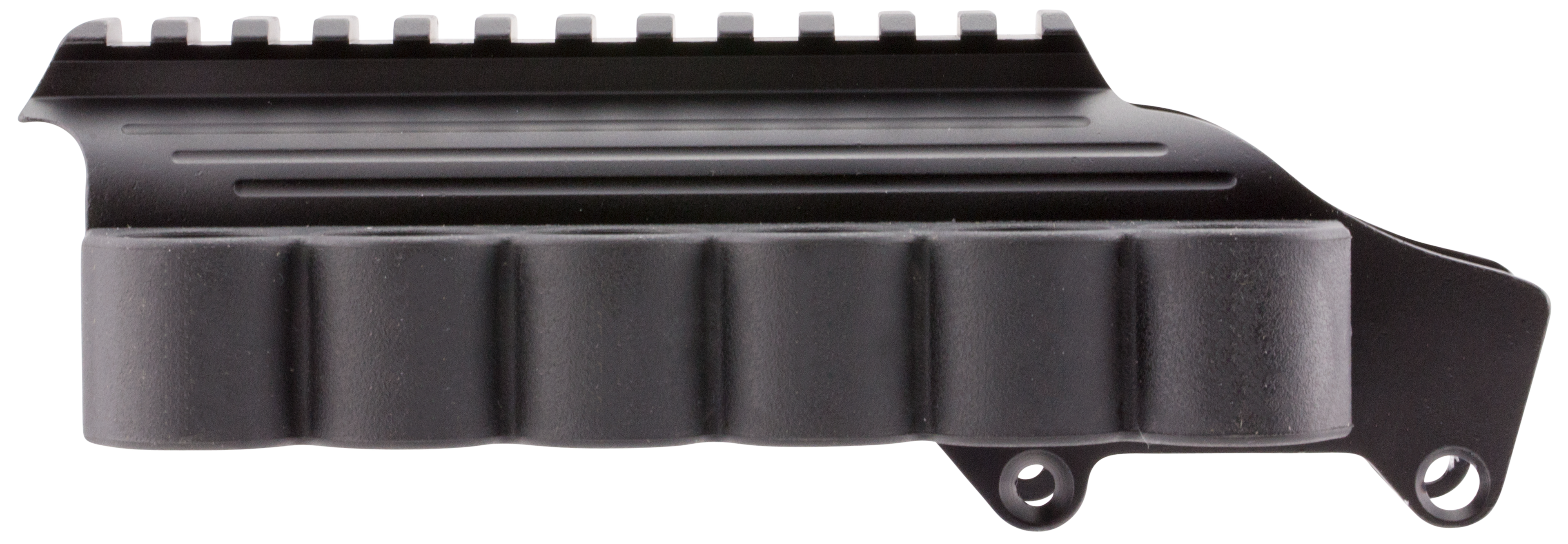 TacStar Shotshell Ammunition Carrier with Raised Picatinny Optic Rail 6-Round 12 Gauge Remington 870, 1100, 11-87 Aluminum Black