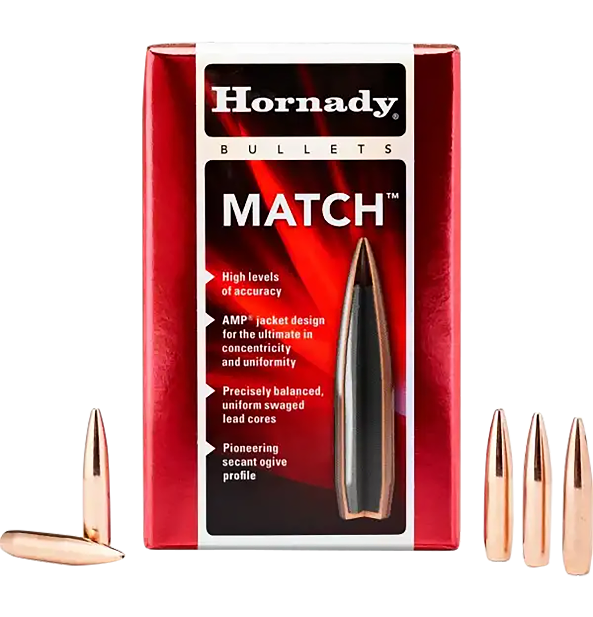 Hornady Match Bullets 6.8mm Remington SPC (277 Diameter) 110 Grain Hollow Point Boat Tail with Cannelure Box of 100
