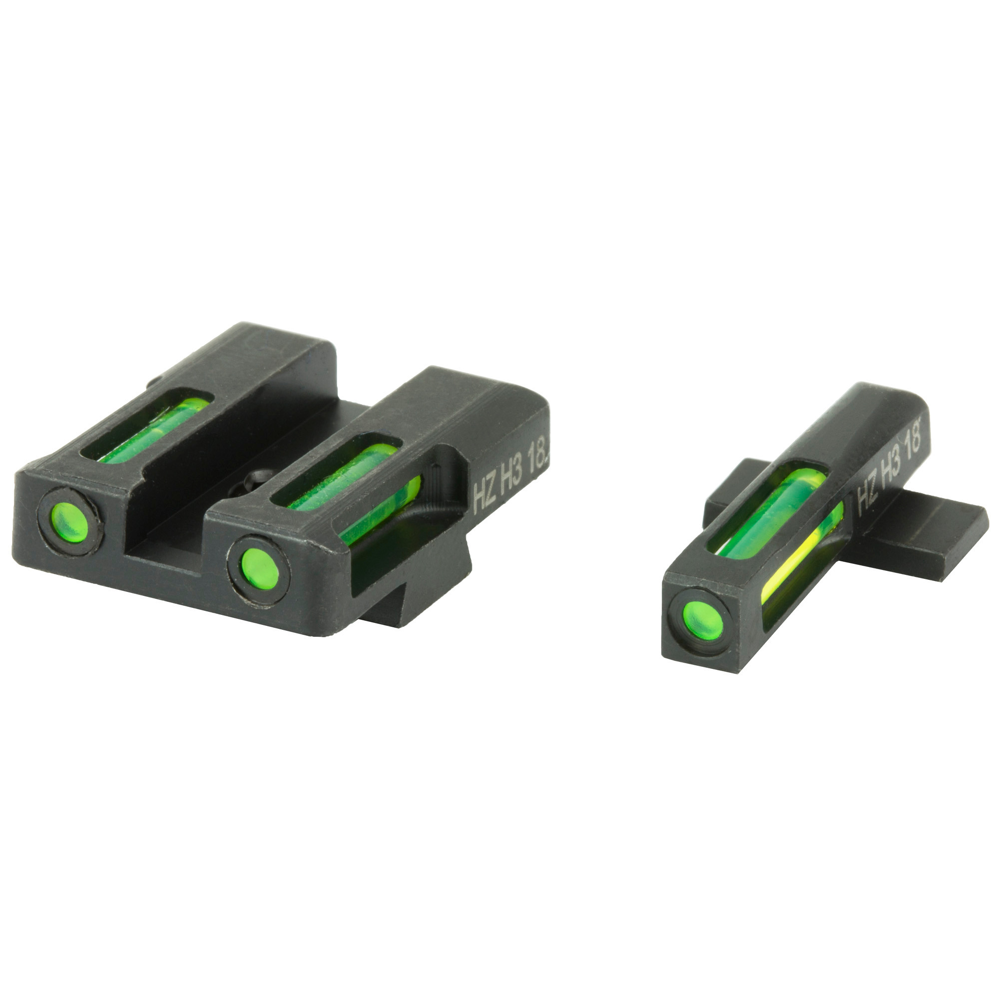 HIVIZ LiteWave H3 Night Sight Set Springfield XD,XDS,XDE, XD-M 3-Dot Tritium Green Litepipe with White Front Ring