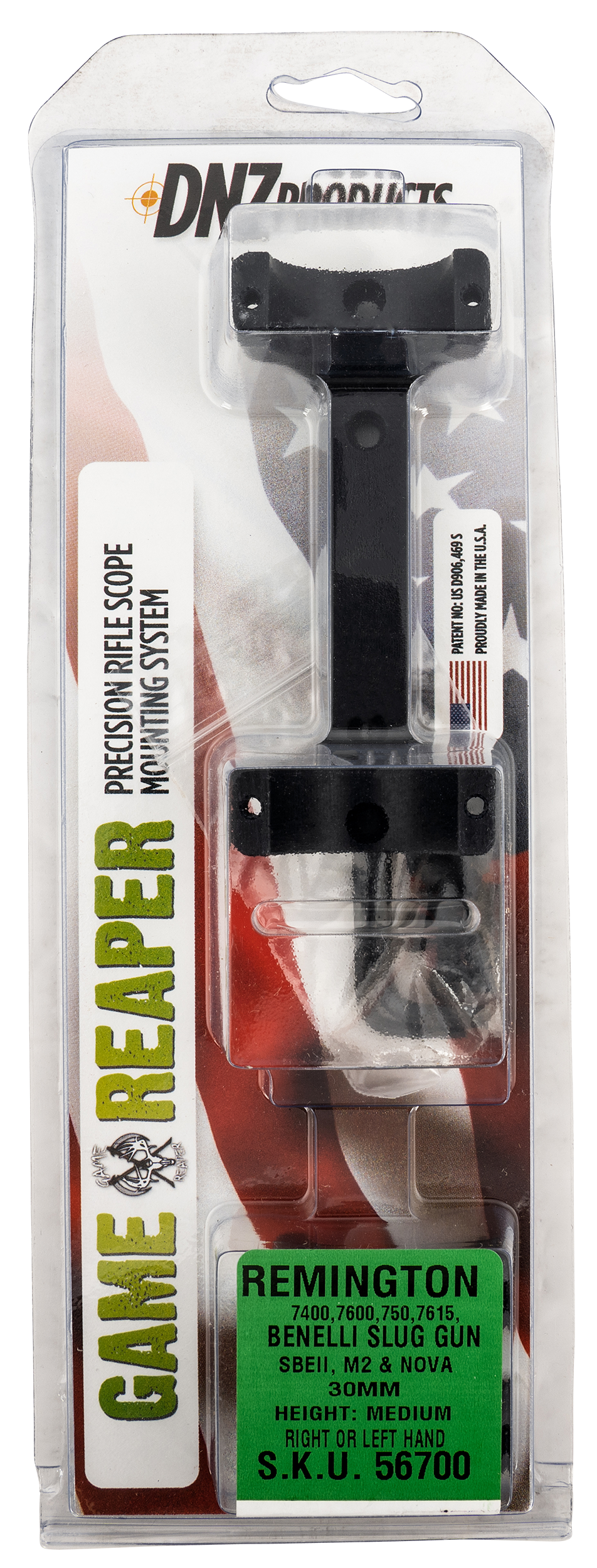 DNZ Game Reaper 30mm Scopemount Black, Medium, Benelli Slug Gun SBEII