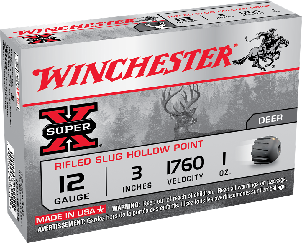 Winchester Ammo X123RS15 Super X12 Gauge 3" 1 oz 1760 fps Rifled Slug Shot 5 Bx/50 Cs