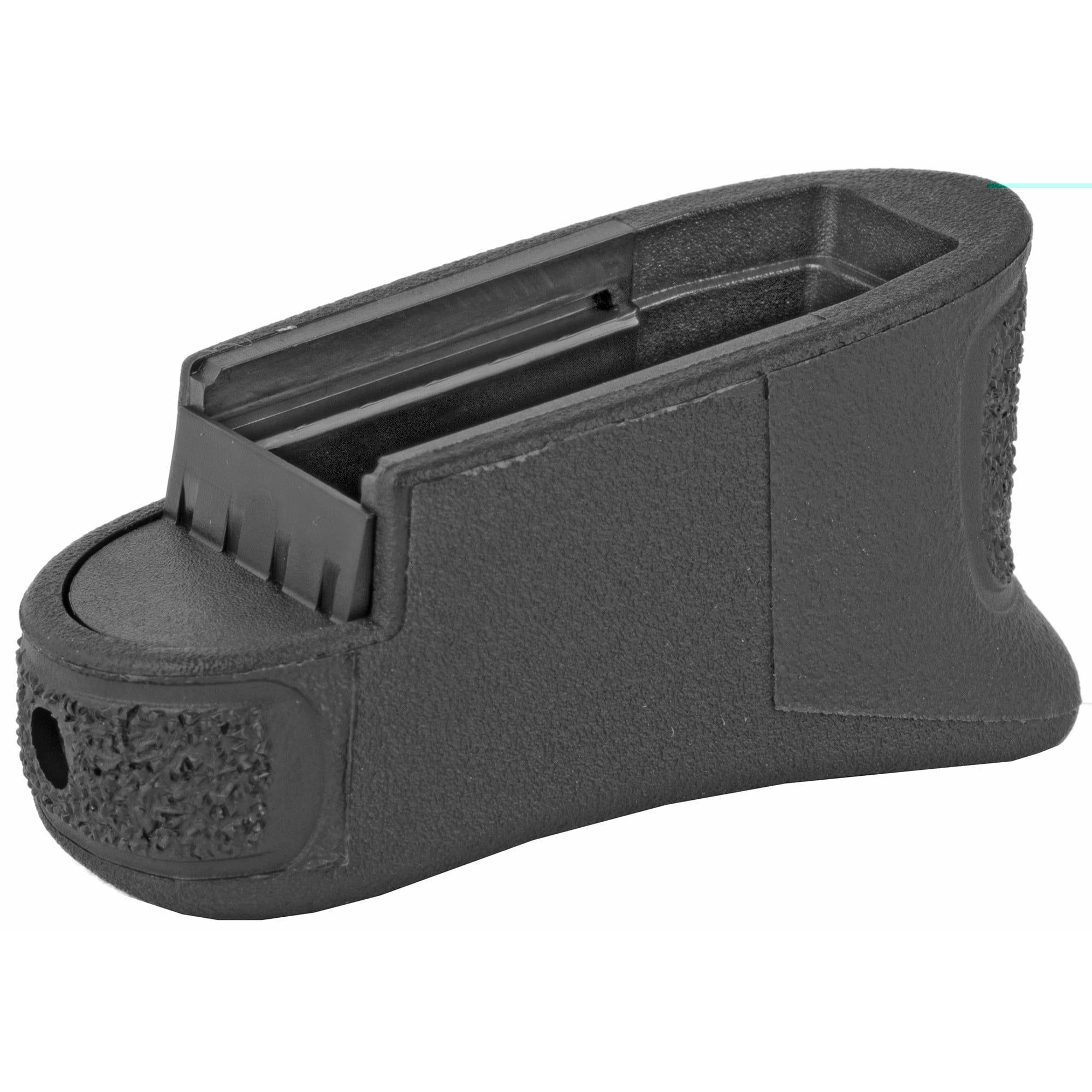 Pearce Grip PGMPS+ Magazine Extensionmade of Polymer with Texture Black Finish & 1" Gripping Surface for S&W M&P Shield, M&P Shield M2.0 (Adds 2rds 9mm Luger, 1rd 40 S&W)