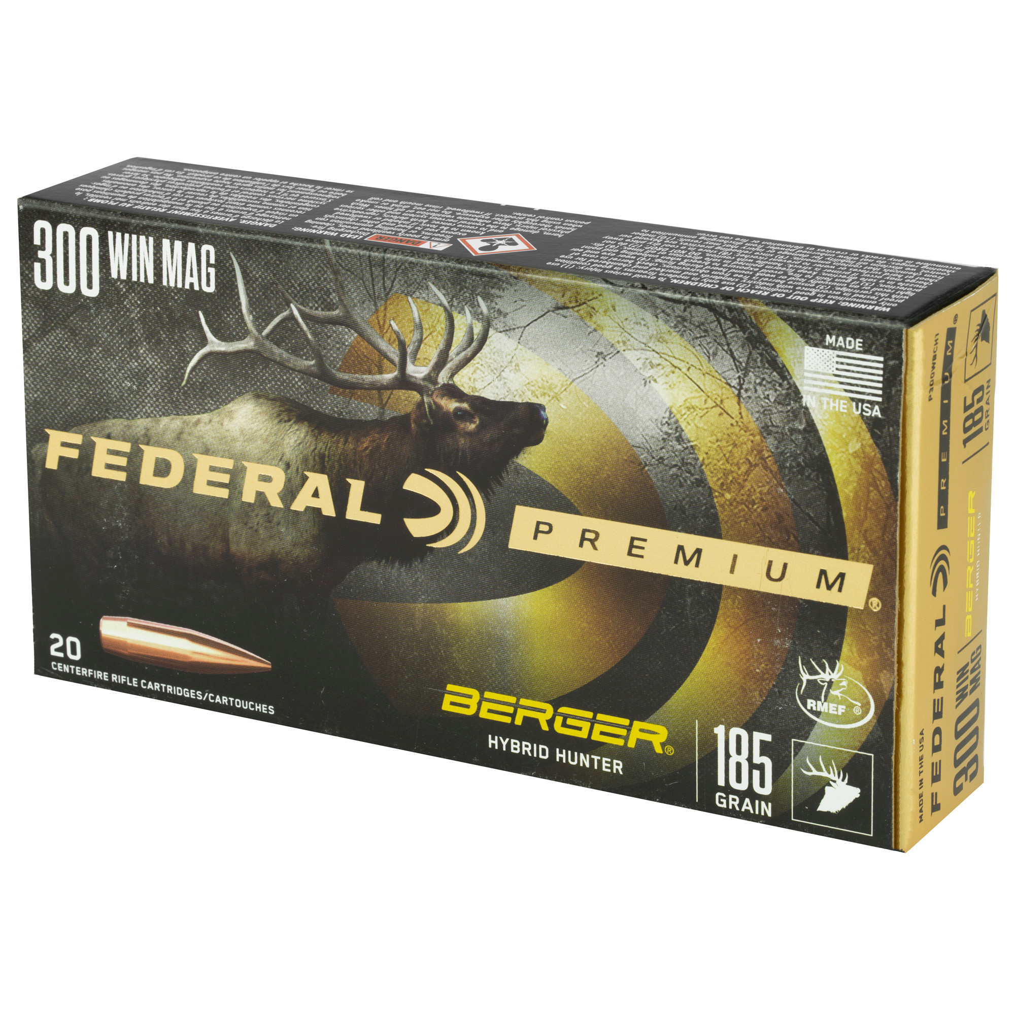 Federal Premium Ammunition 300 Winchester Magnum 185 Grain Berger Hybrid Hunter 20RD