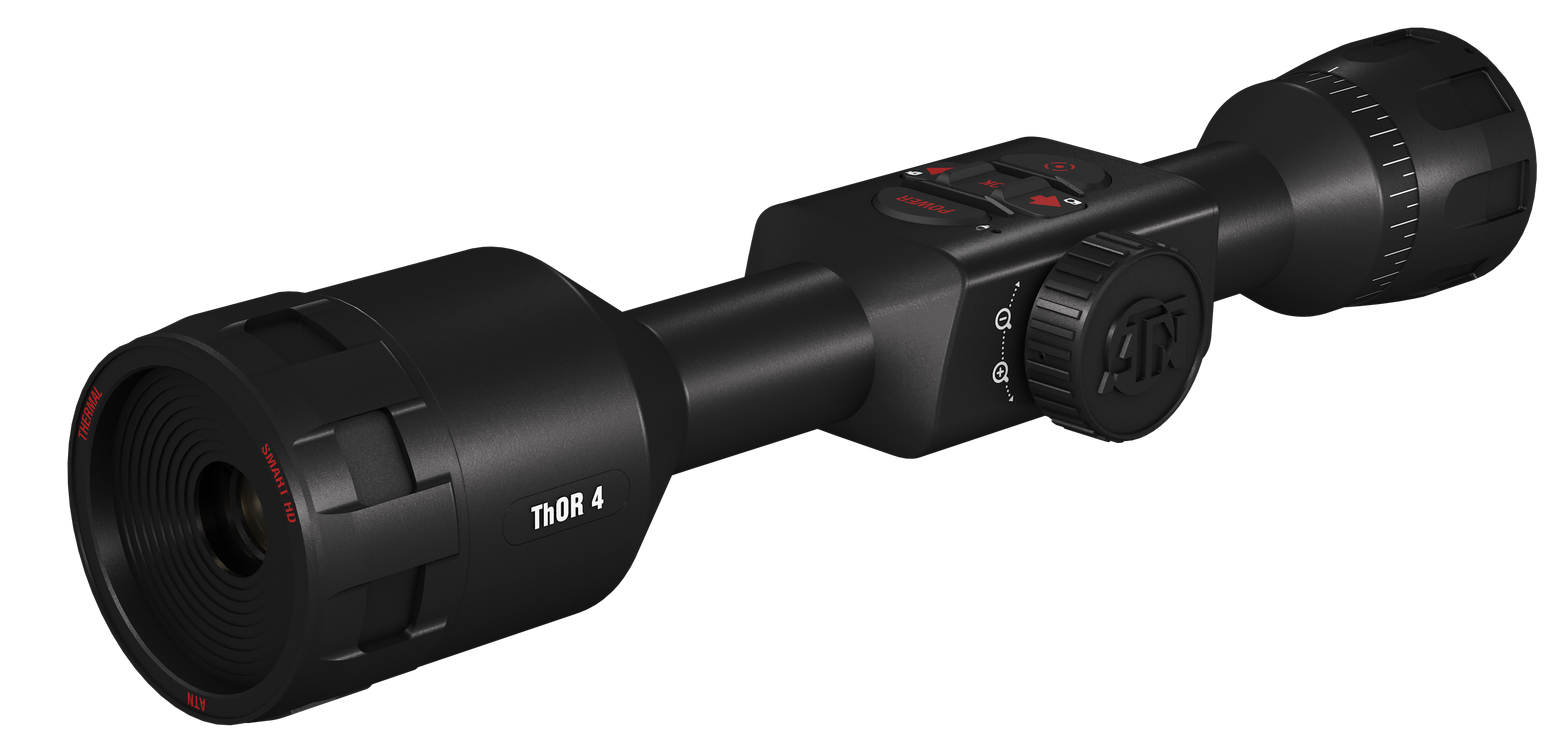 ATN TIWST4384A Thor 4 384 Thermal Rifle Scope Black Anodized 4.5-18x Multi Reticle 384x288, 60Hz Resolution Features Rangefinder