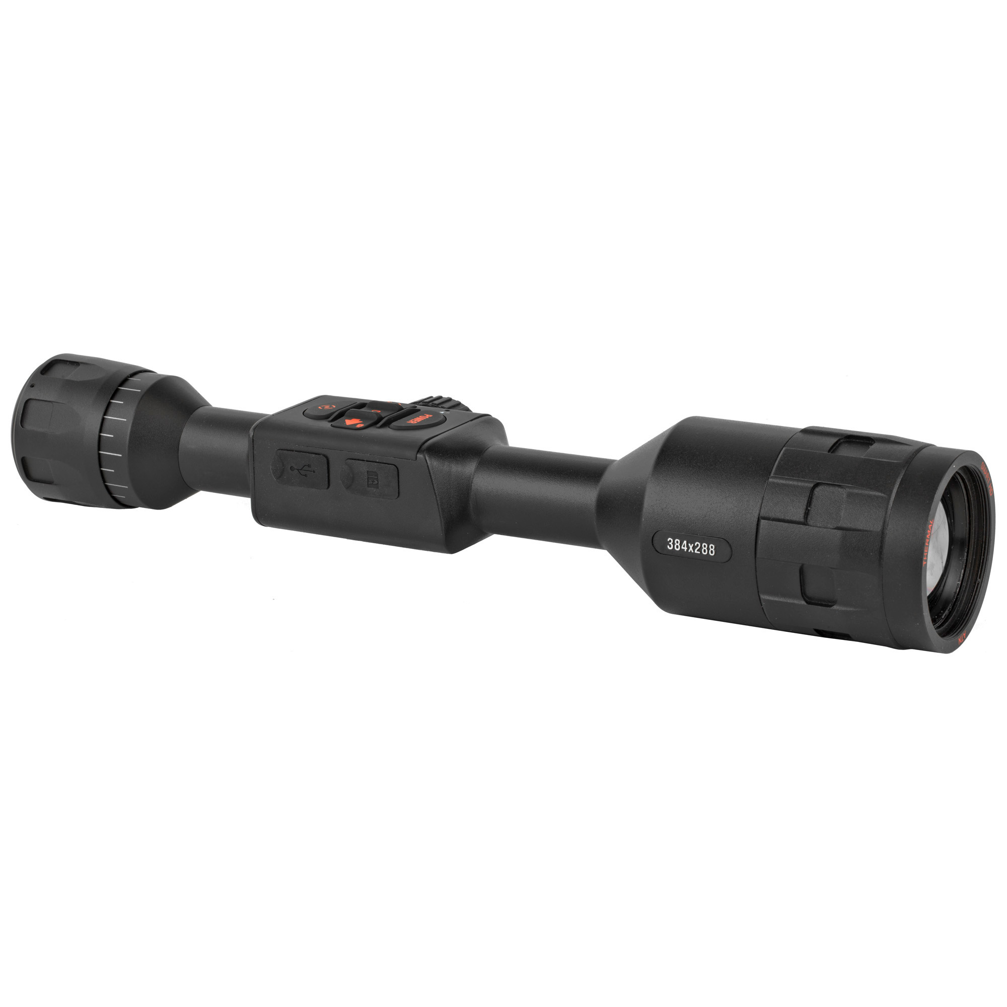 ATN TIWST4384A Thor 4 384 Thermal Rifle Scope Black Anodized 4.5-18x Multi Reticle 384x288, 60Hz Resolution Features Rangefinder