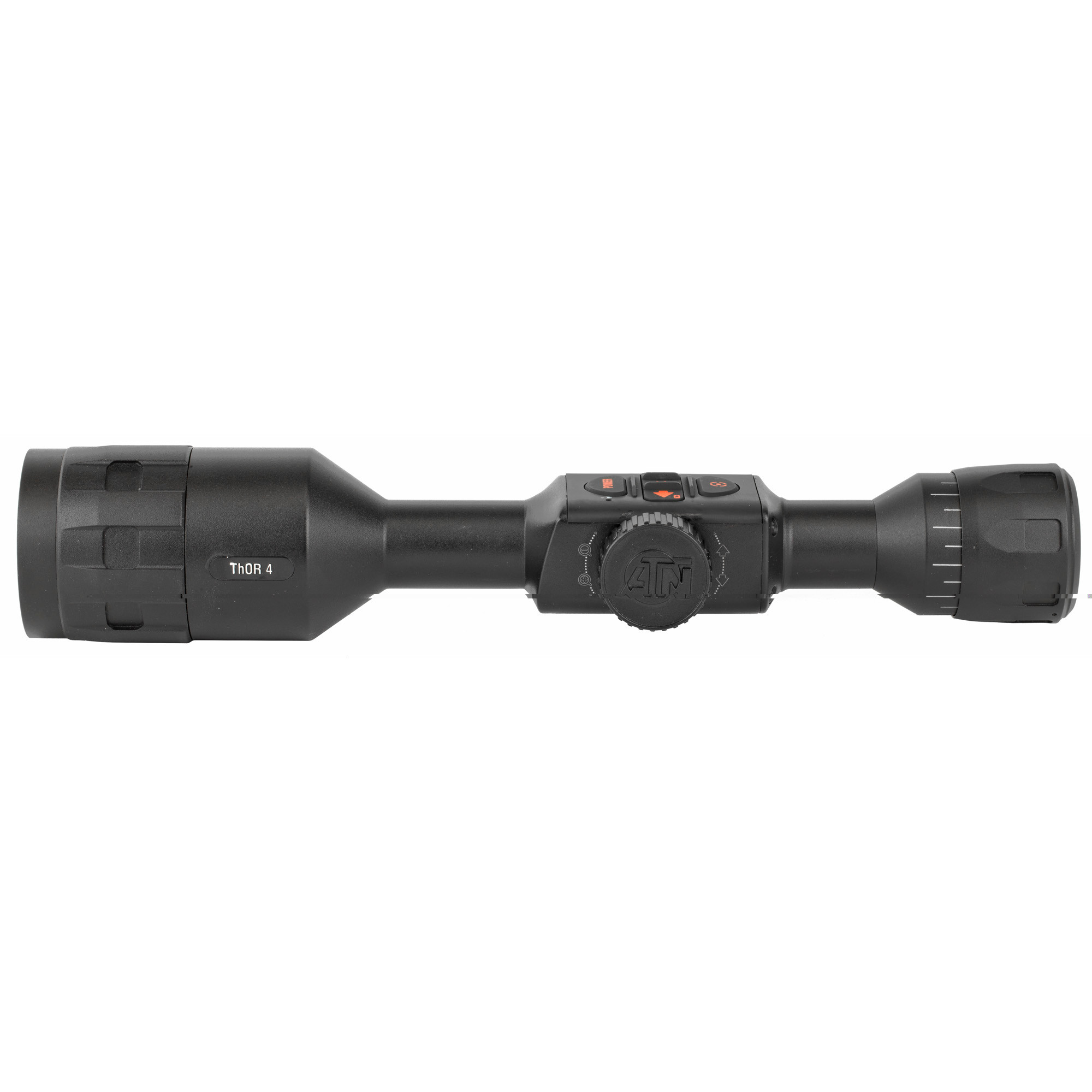 ATN TIWST4384A Thor 4 384 Thermal Rifle Scope Black Anodized 4.5-18x Multi Reticle 384x288, 60Hz Resolution Features Rangefinder