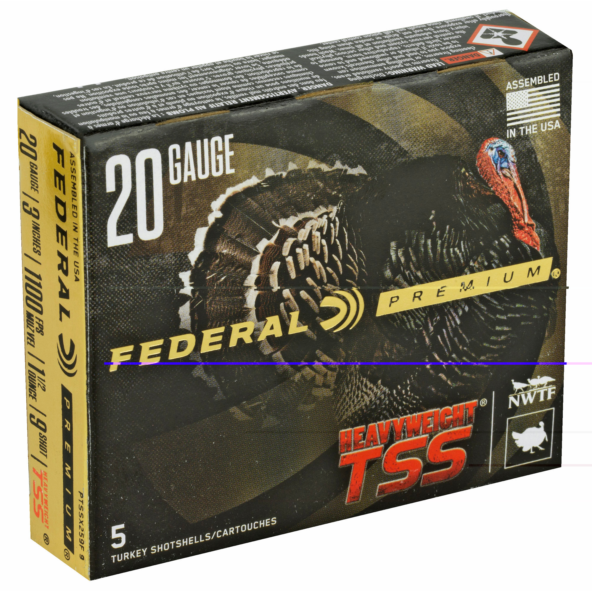 Federal Premium Heavyweight TSS Turkey Ammunition 20 Gauge 3" 1-1/2 oz Non-Toxic Tungsten Super Shot Flitecontrol Flex Wad