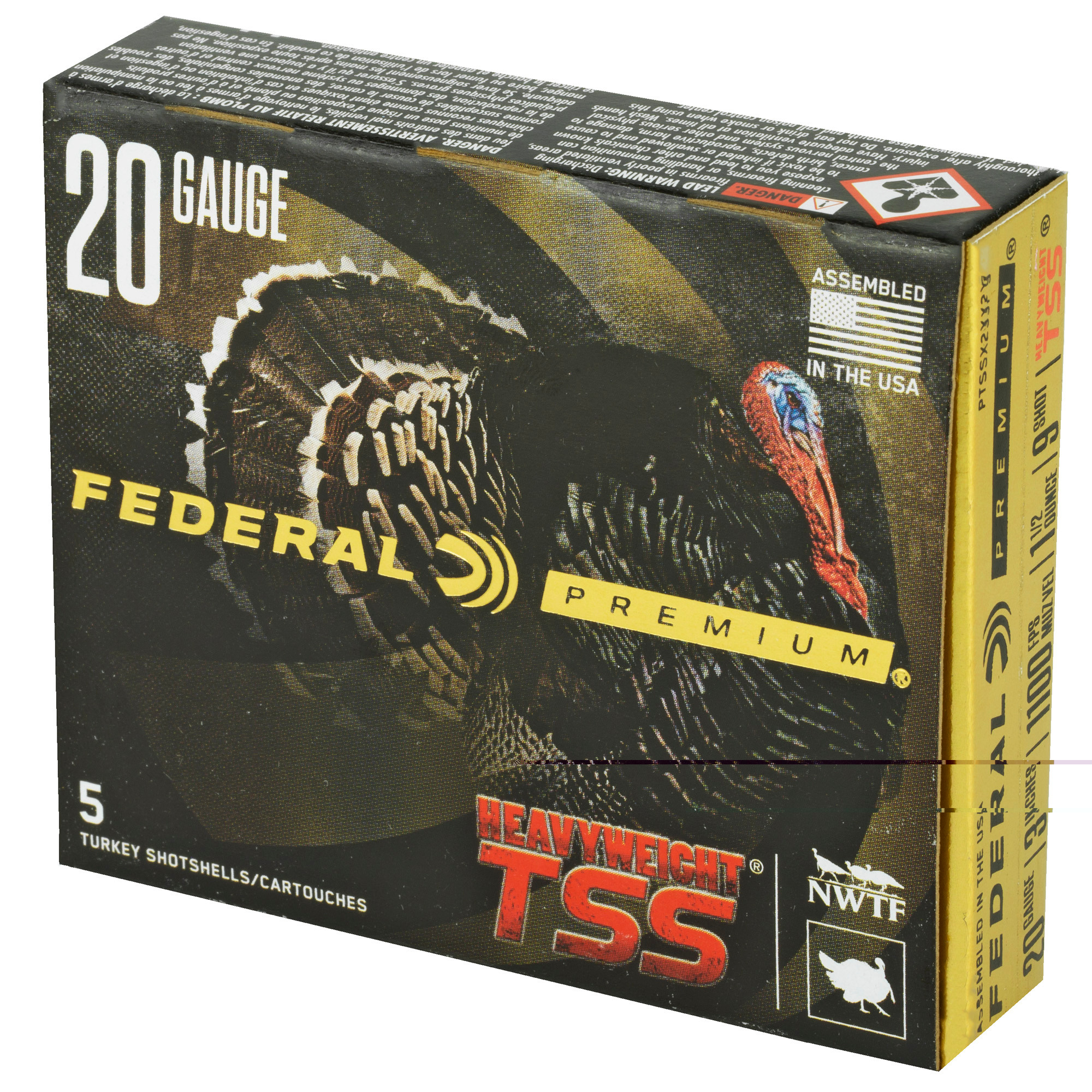 Federal Premium Heavyweight TSS Turkey Ammunition 20 Gauge 3" 1-1/2 oz Non-Toxic Tungsten Super Shot Flitecontrol Flex Wad
