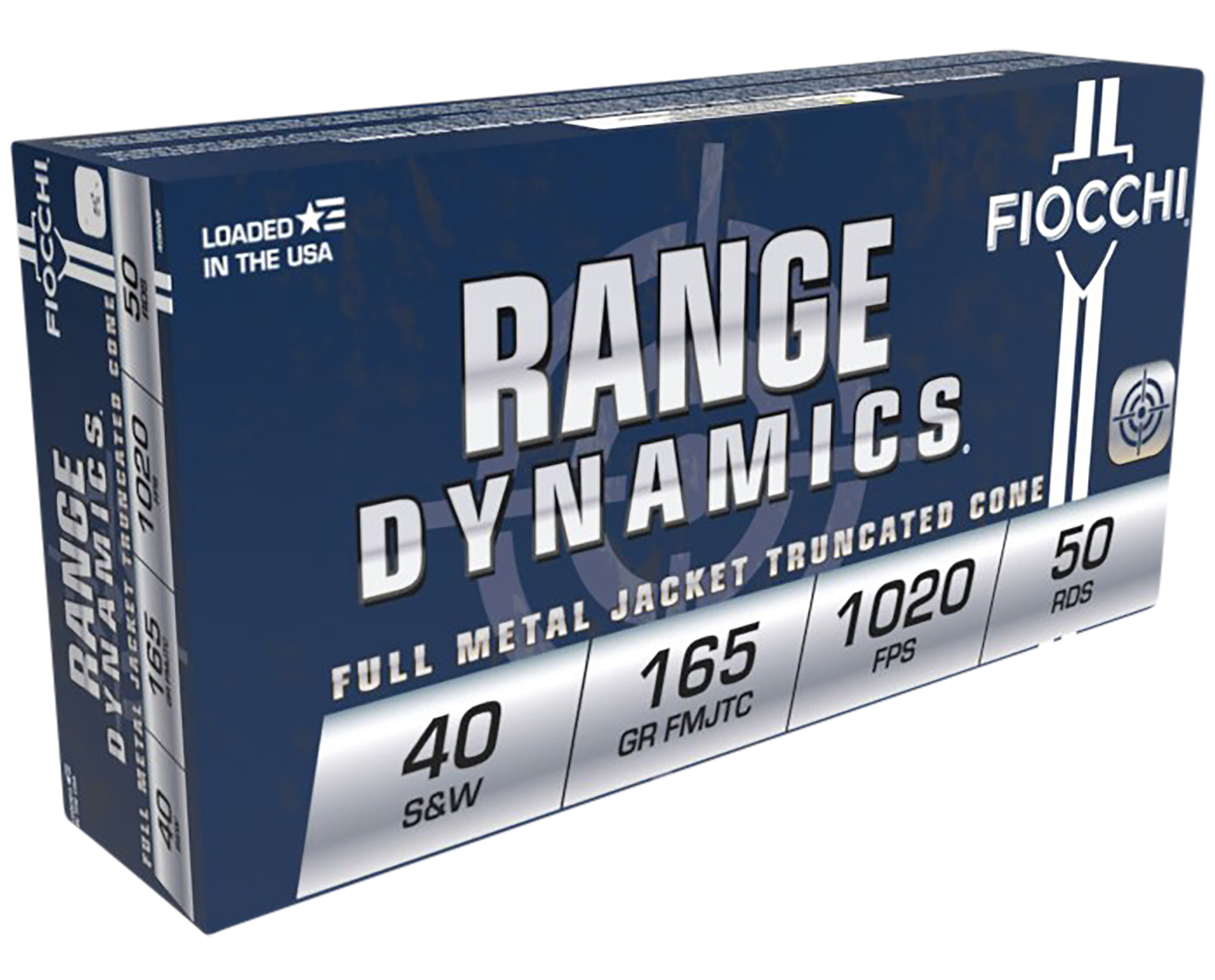 Fiocchi 40SWF Range Dynamics Pistol 40 S&W 165 gr Full Metal Jacket Truncated-Cone (TCFMJ) 50rd Bx