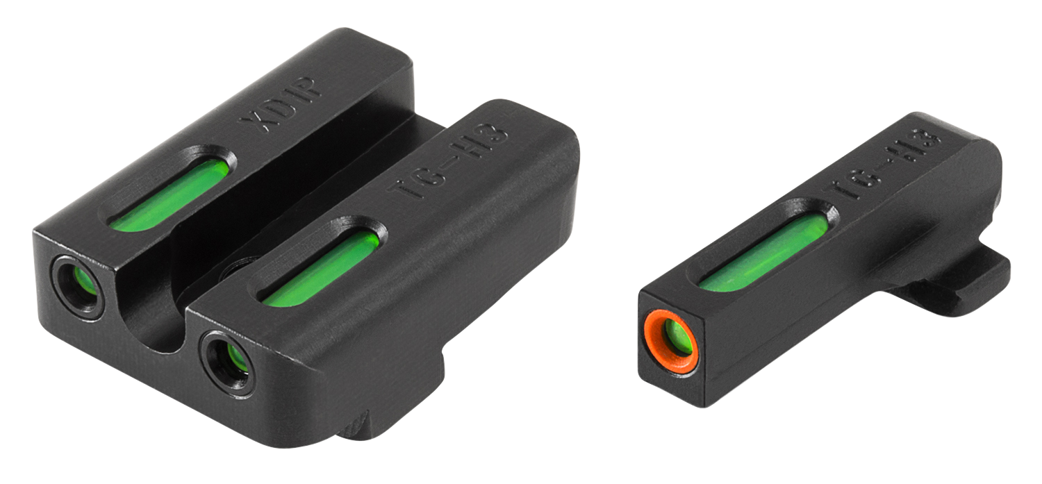 TRUGLO TFX Pro Sight Set Springfield XD, XDM, XDS Tritium / Fiber Optic Green with Orange Front Dot Outline