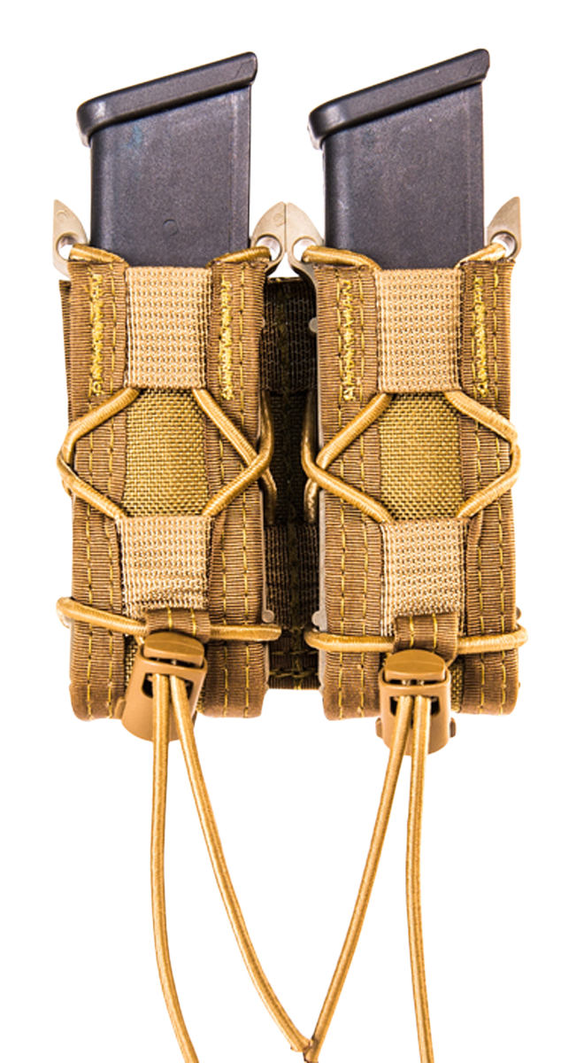 High Speed Gear 13PT12CB TACO Mag Pouch Double Coyote Brown Nylon Belt Compatible w/ Pistol