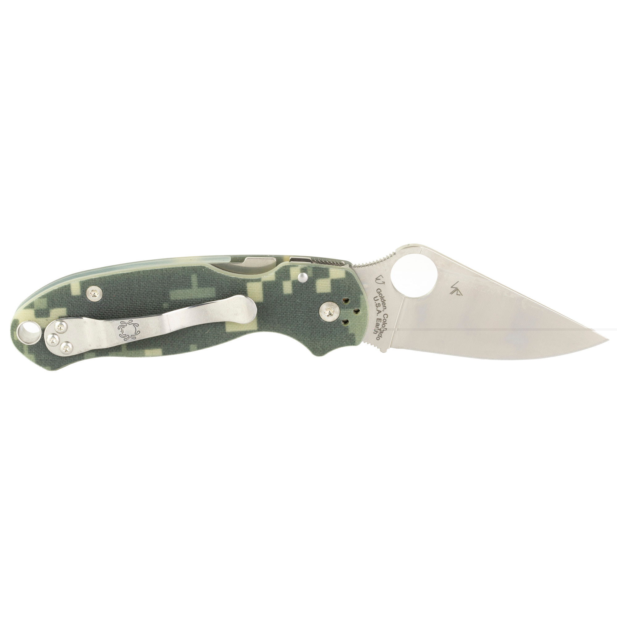 Spyderco PARA3 G10 CAMO PLAINEDGE Spyderco Para3 G10 Camo Plainedge
