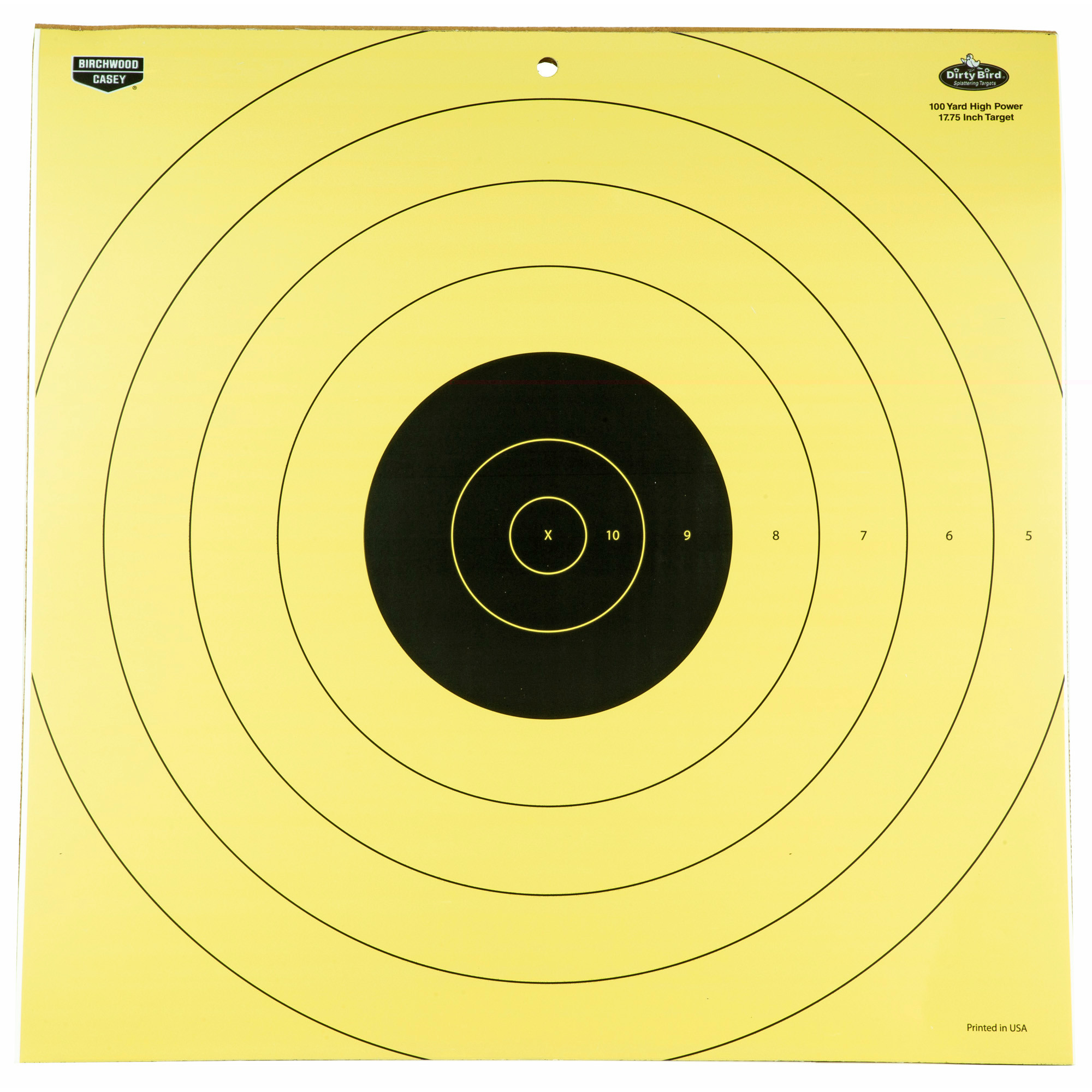 Birchwood Casey 35186 Dirty Bird17.25" Bullseye Tagboard Hanging 100 yds Rifle Black/White 5 Pack
