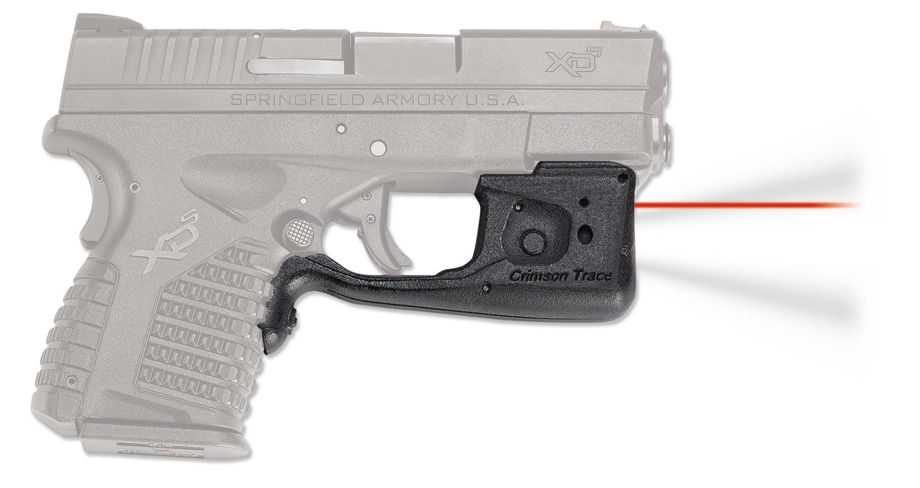Crimson Trace LL802 Laserguard Pro5mW Red Laser 633nM Wavelength & 50 ft Range with 150 Lumens White LED Light Black Finish for Springfield XD-S