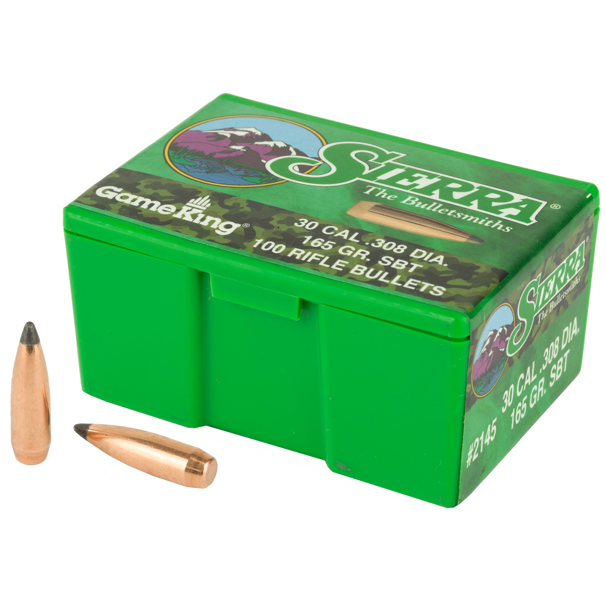 Sierra GameKing Bullets 30 Caliber (308 Diameter) 165 Grain Spitzer Boat Tail Box of 100