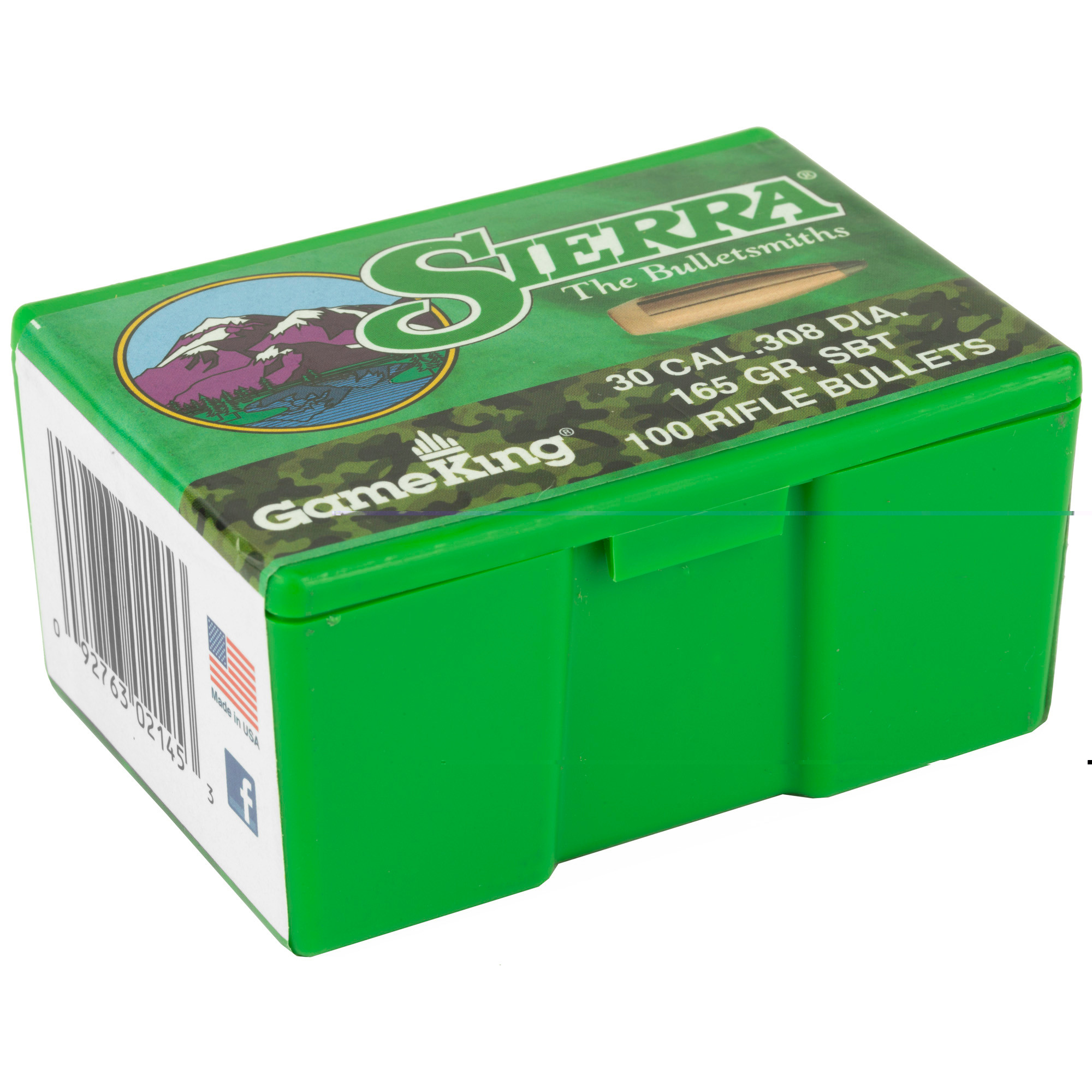 Sierra GameKing Bullets 30 Caliber (308 Diameter) 165 Grain Spitzer Boat Tail Box of 100